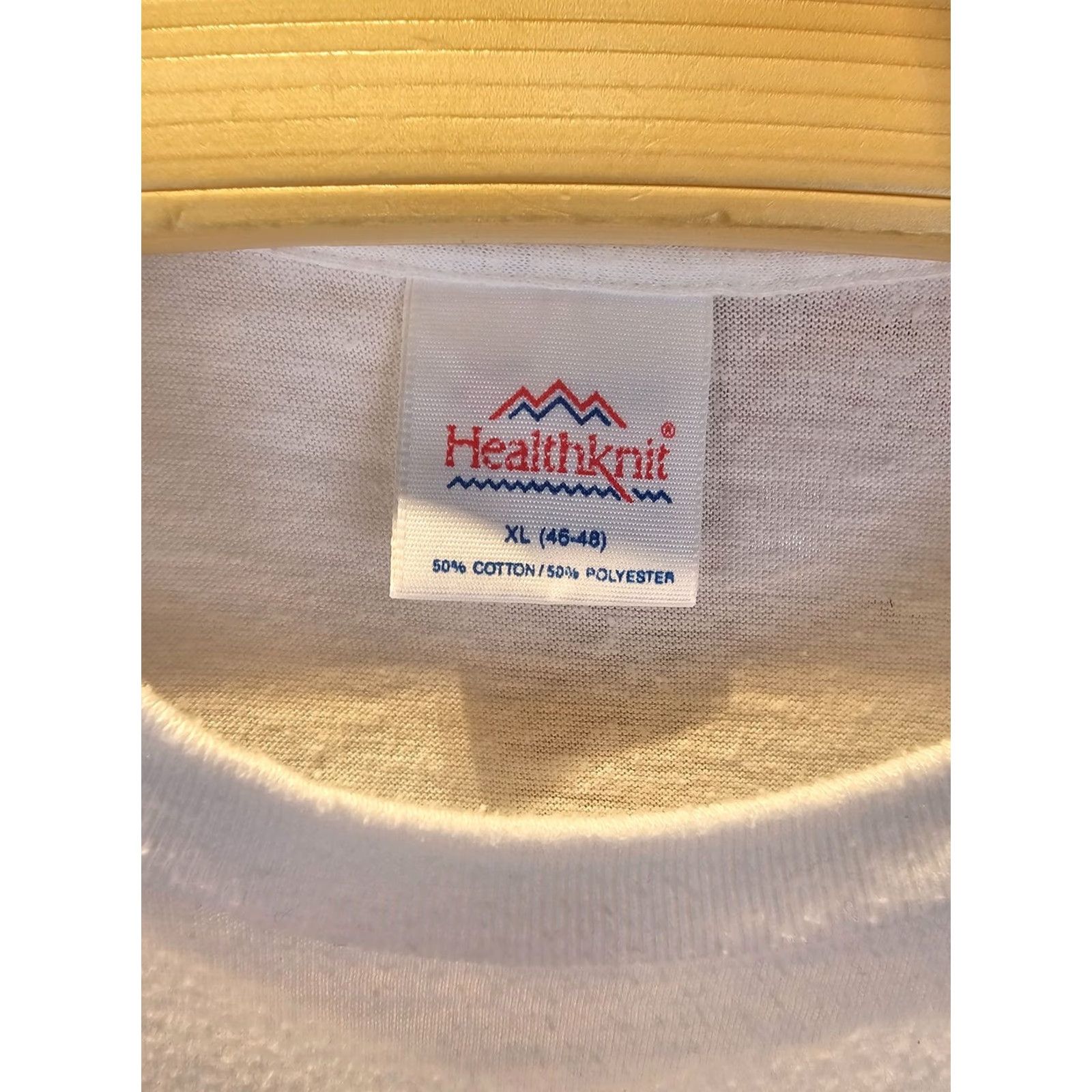 Vintage VINTAGE HEALTHKNIT T-Shirt White XL 50/50 SINGLE STITCH Crew Neck Short Sleeve Mens XLARGE Red Cross Walk 80's 80' Size US XL / EU 56 / 4 - 4 Thumbnail