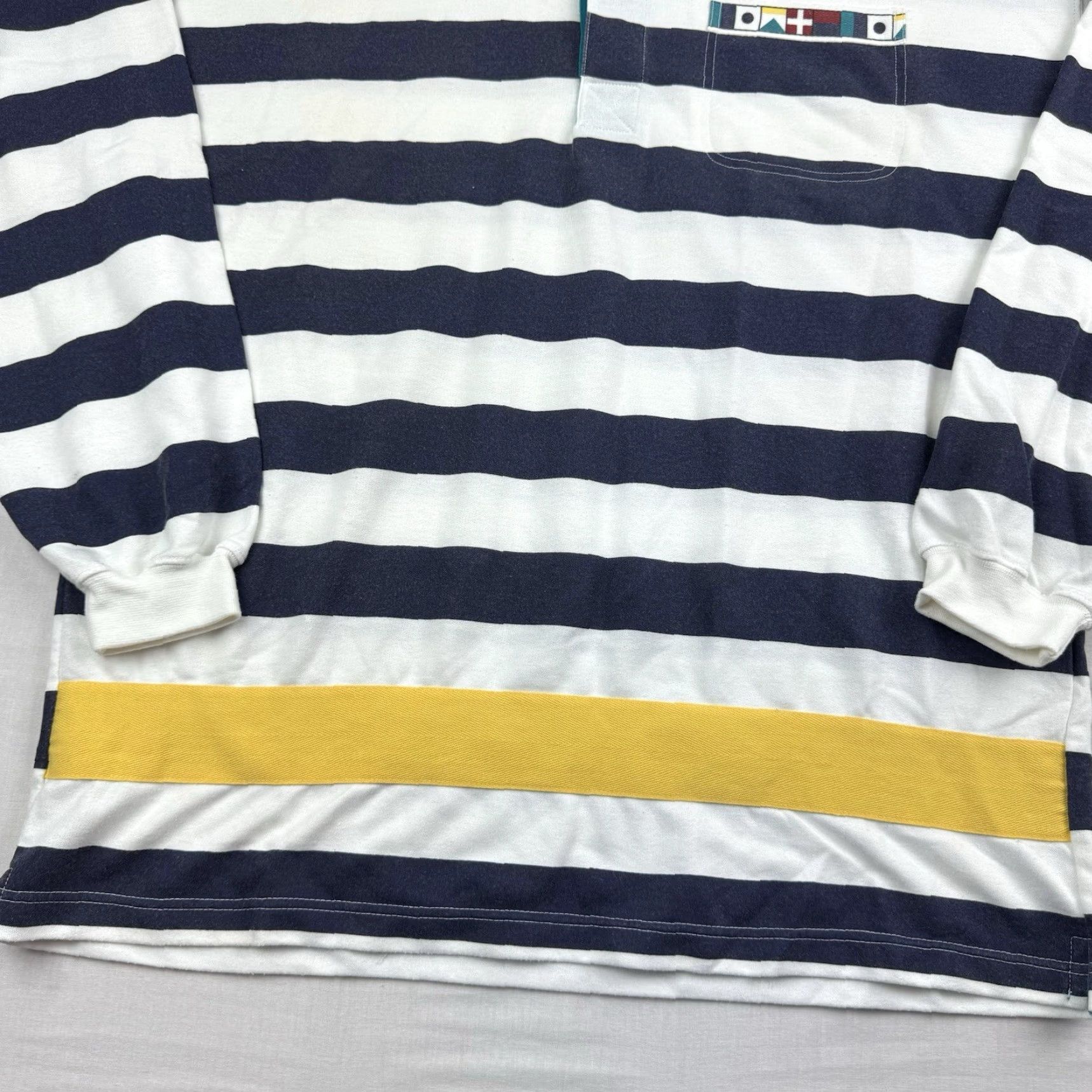 Van Heusen VINTAGE Van Heusen Polo Adult XL Striped Long Sleeve Rugby Nautical 90s Mens Size US XL / EU 56 / 4 - 3 Thumbnail