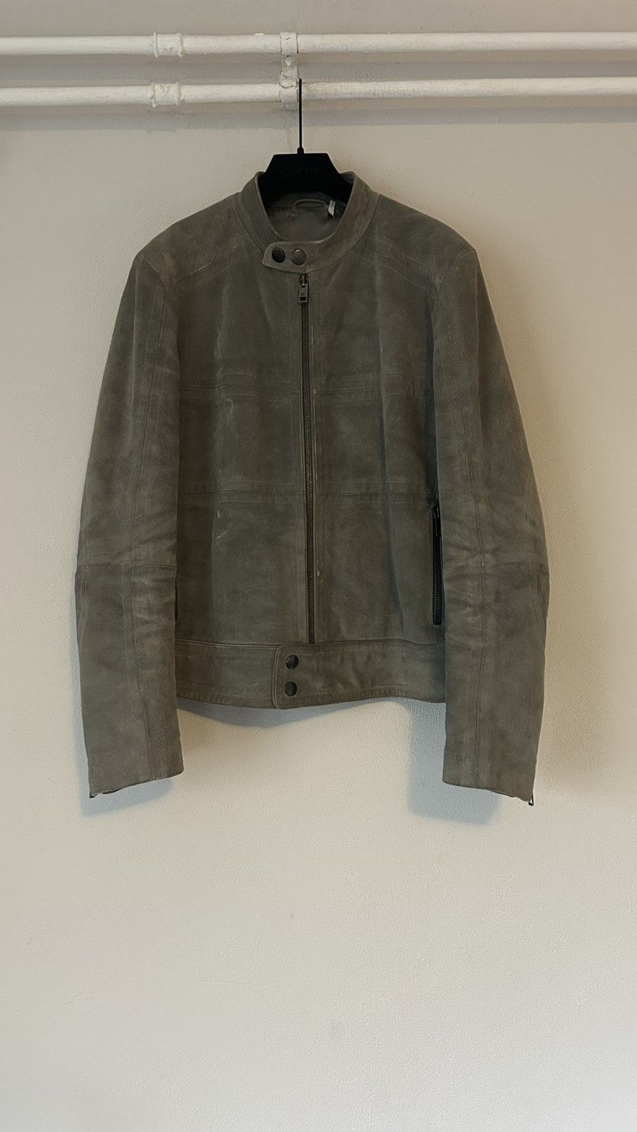 Gucci Gucci Tom Ford Era Suede Biker Jacket in Gray Size US L / EU 52-54 / 3 - 4 Thumbnail