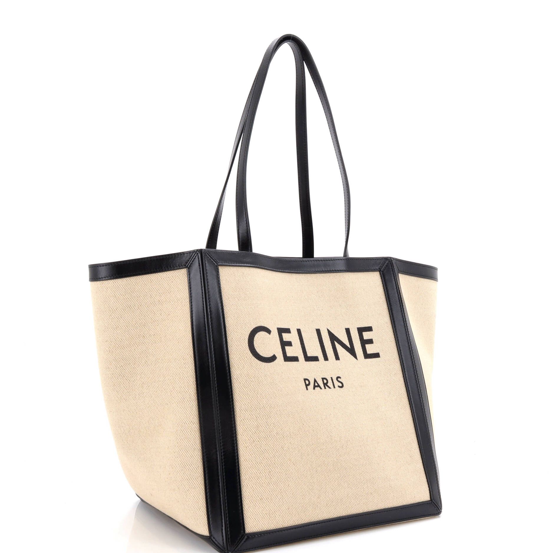 Celine Vertical Square Cabas Tote Canvas with Leather Large Size ONE SIZE - 1 Thumbnail