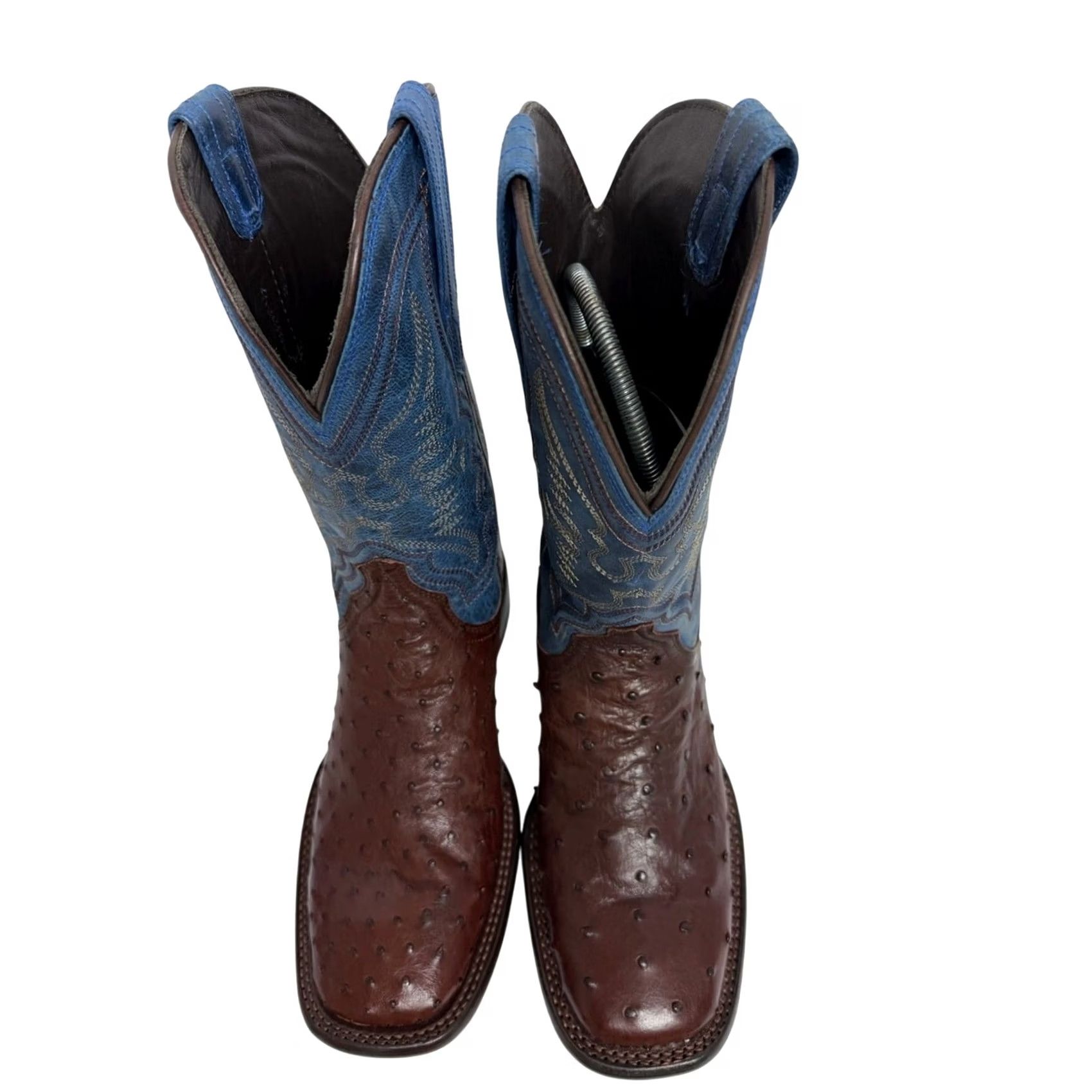 Tecovas NEW TECOVAS THE EMMITT II HAZELNUT DENIM FULL QUILL OSTRICH BOOTS 9D MEN'S READ Size US 9 / EU 42 - 5 Thumbnail