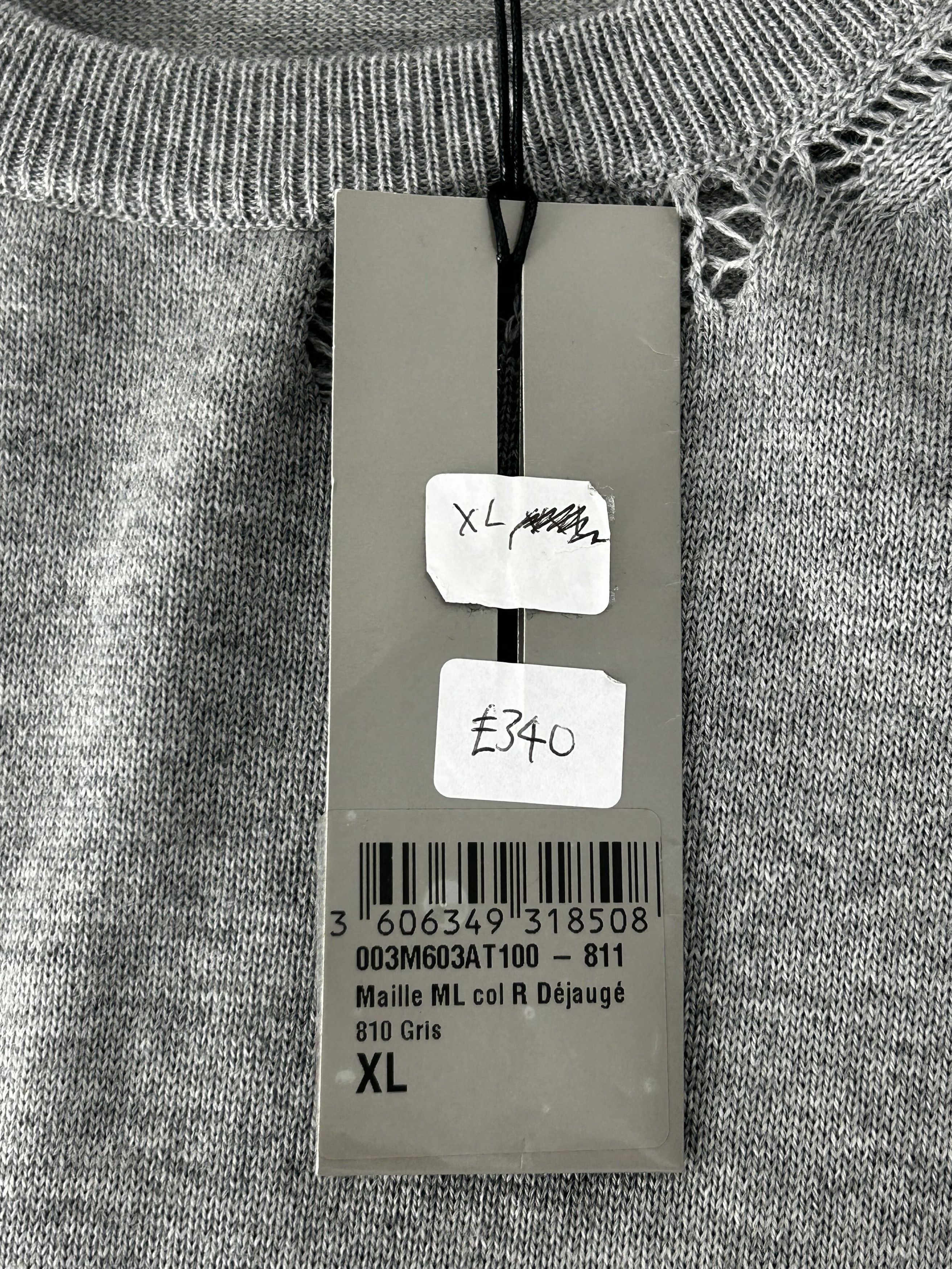 Dior DIOR HOMME DESTROYED DETAIL RAGLAN SHOULDER KNIT Size US XL / EU 56 / 4 - 4 Thumbnail