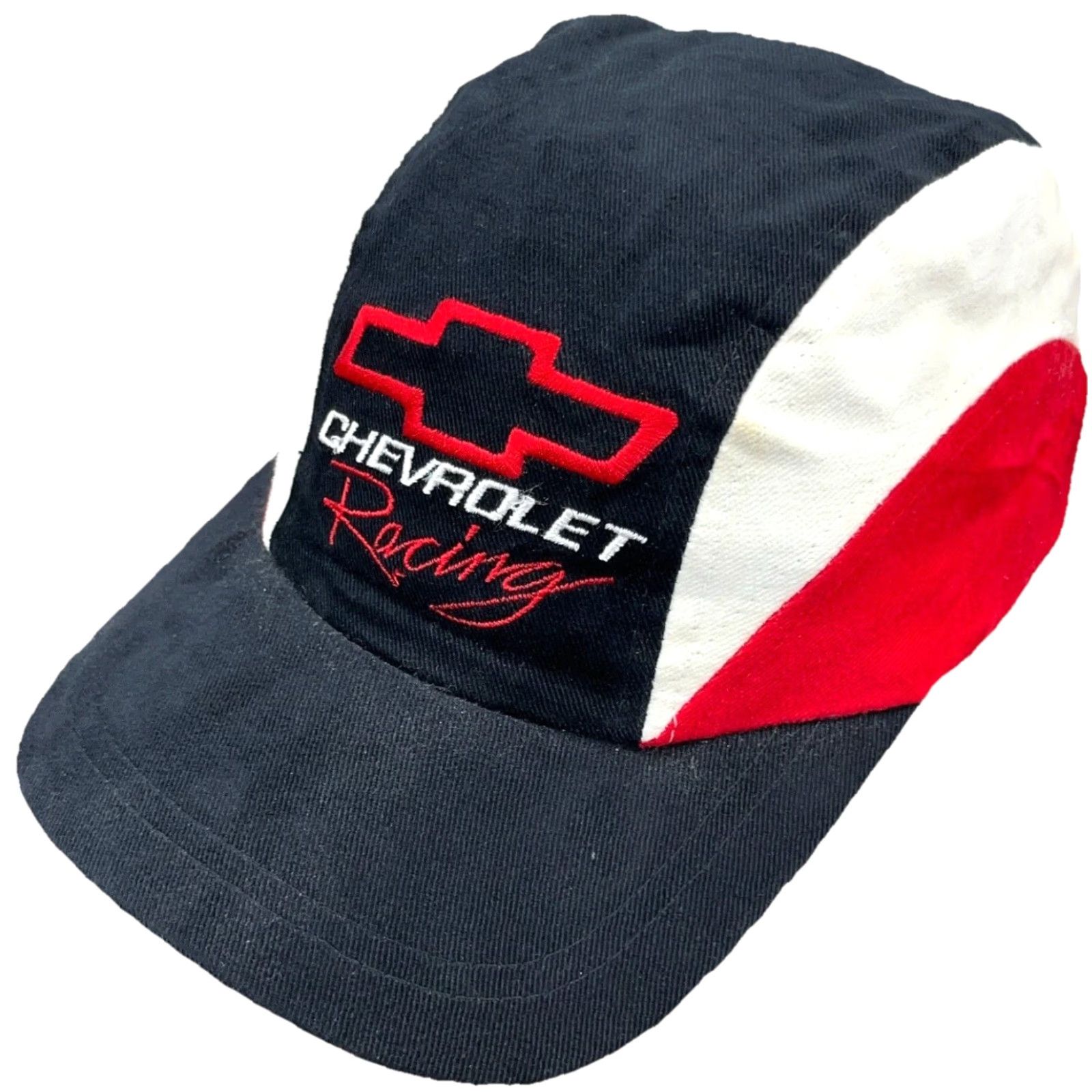 Vintage Vintage Chevrolet Racing Hat Cap SnapBack 5 Panel Chevy 90s Y2K Black Red White Mens One Size Black Racing Champions Snapback Twill Cotton Hat Size ONE SIZE - 2 Thumbnail