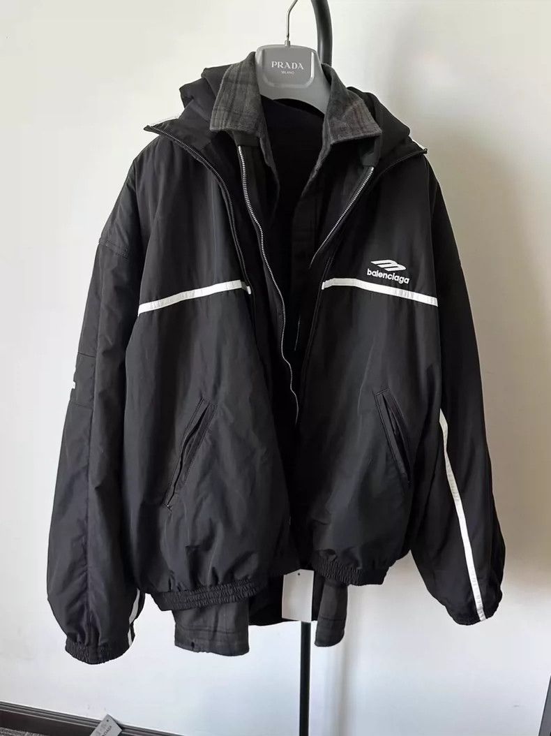 Balenciaga Patchwork Logo print hooded jacket jacket