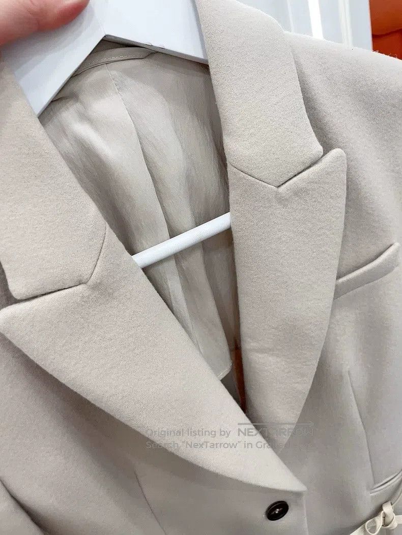 Brunello Cucinelli Brunello Cucinelli Milky white lamb-tie blazer, wool and c Size XS / US 0-2 / IT 36-38 - 3 Thumbnail