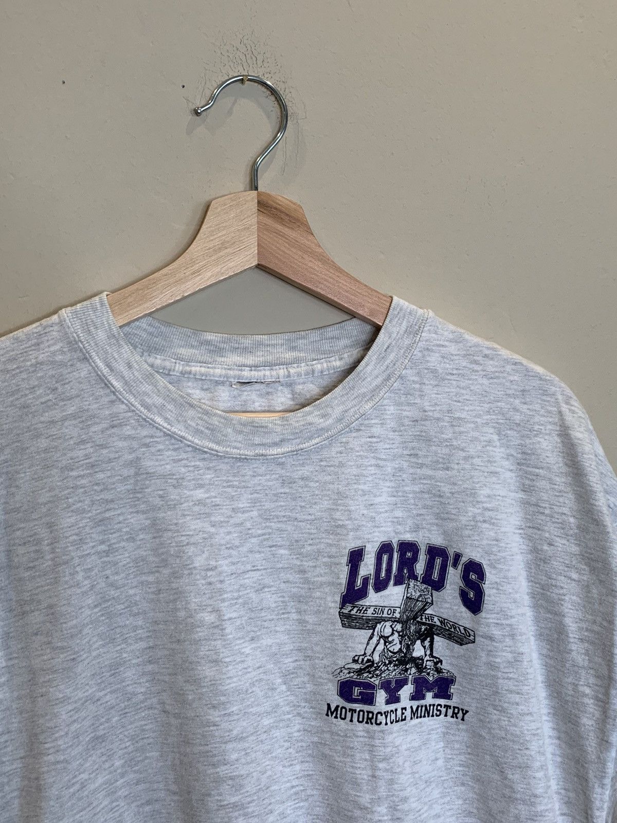 Other × Vintage *RARE* Vintage Lords Gym Motorcycle Ministry Jesus T-Shirt L Size US L / EU 52-54 / 3 - 4 Thumbnail
