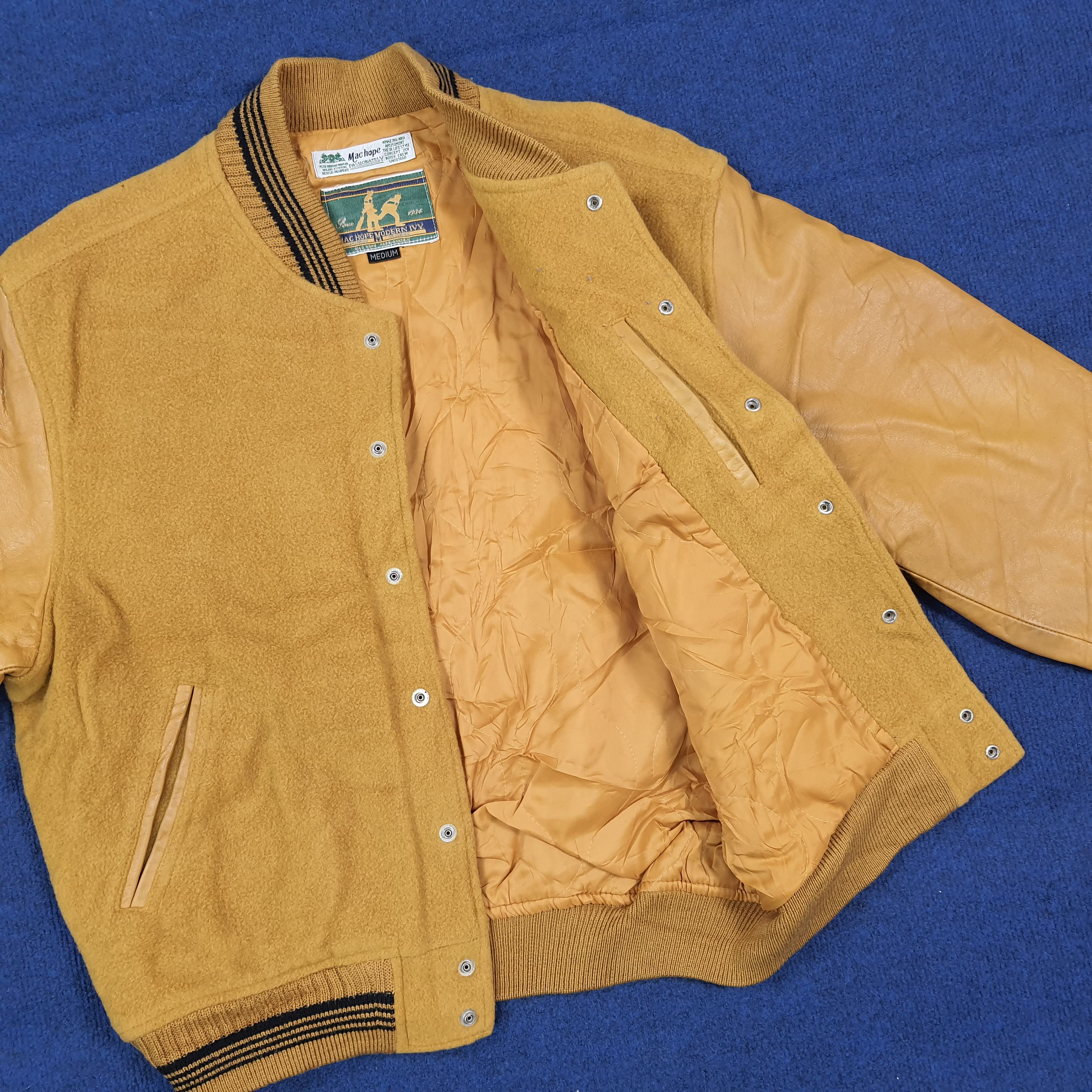 Vintage Rare Vintage 90s Mac Hope Leather Ivy Varsity Jacket Size US M / EU 48-50 / 2 - 7 Thumbnail