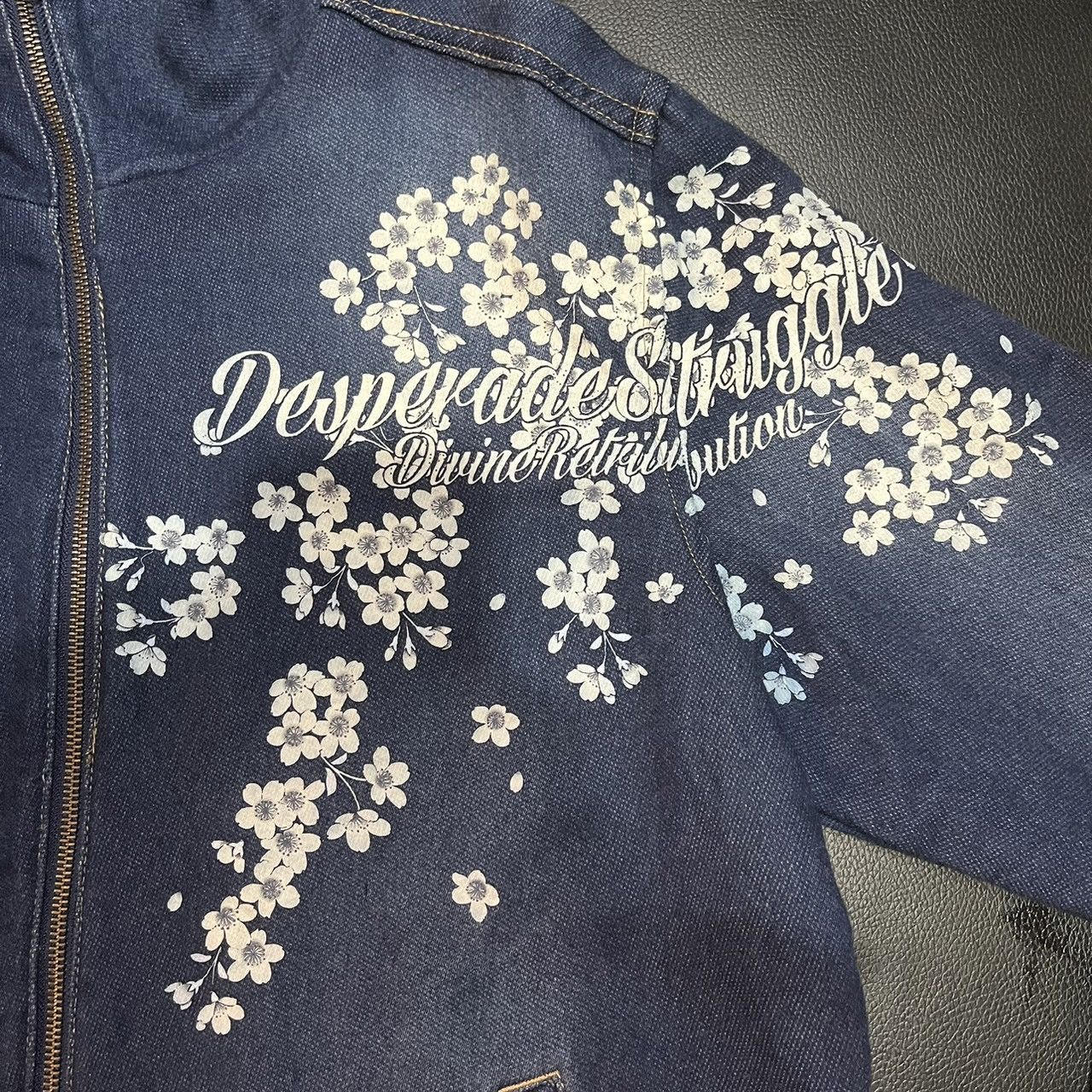 Japanese Brand Divine Retribution Angel Samurai Zip Up Hoodie Indigo Blue Size US L / EU 52-54 / 3 - 3 Thumbnail