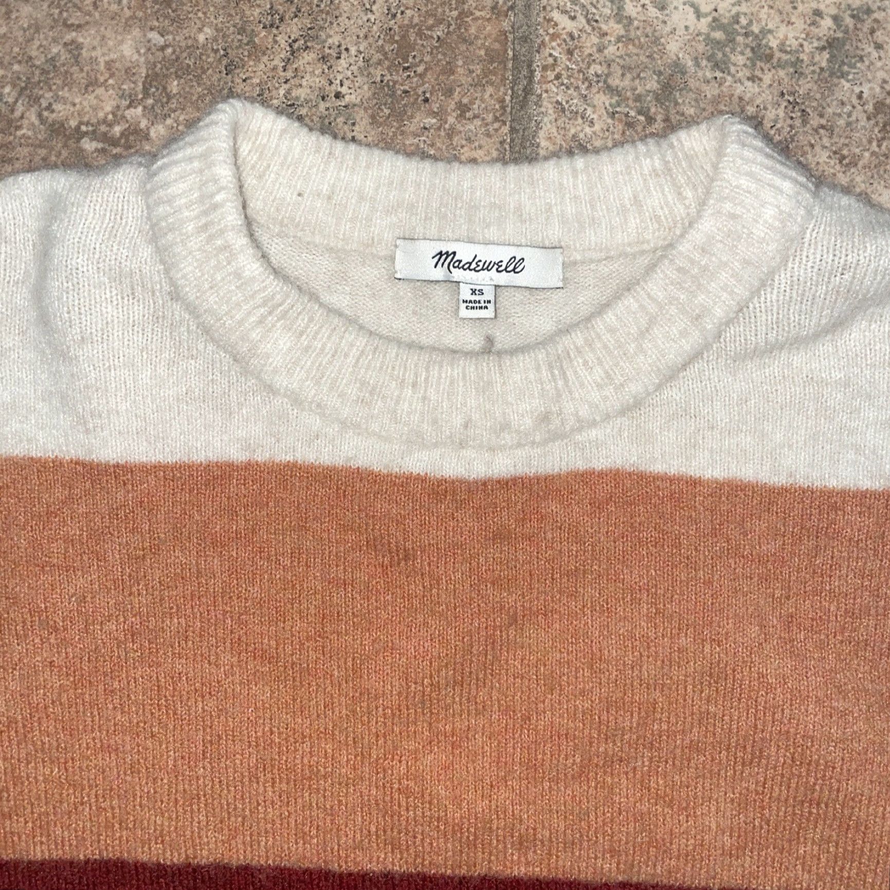 Madewell Madewell Striped Merino Wool Blend Sweater Womens XS Multicolor Pullover Wool Blend XS Striped Sweater Womens Madewell Size XS / US 0-2 / IT 36-38 - 2 Thumbnail