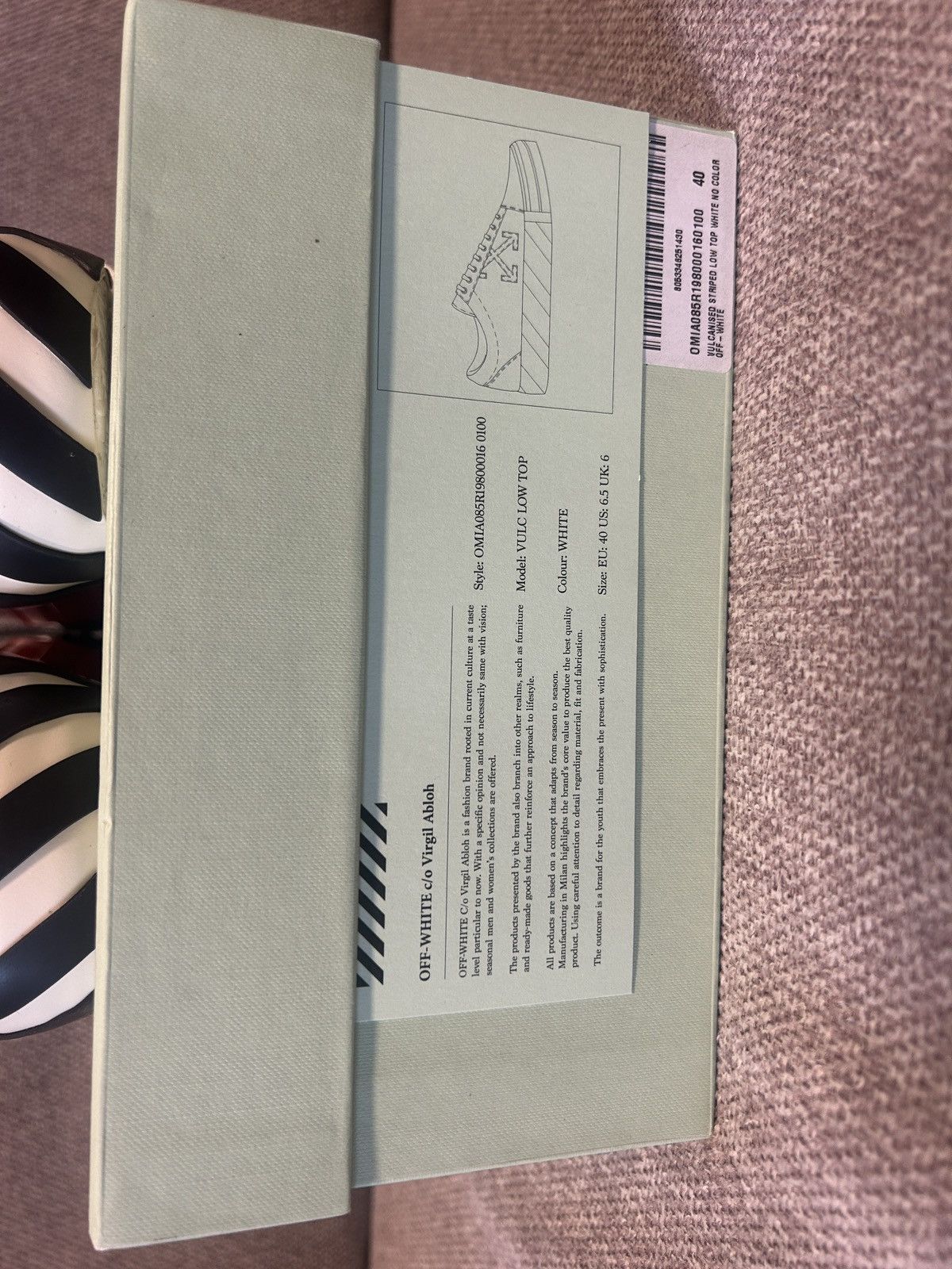 Off-White Off-white Vulc Low White (Updated Stripes) Size US 7 / EU 40 - 13 Thumbnail