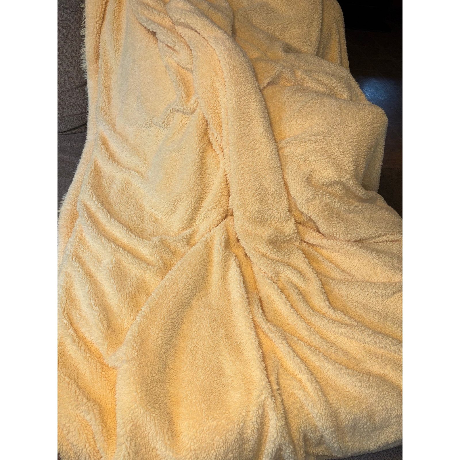 The Unbranded Brand Bedsure Yellow Fluffy Throw Blanket One Size Size ONE SIZE - 4 Thumbnail
