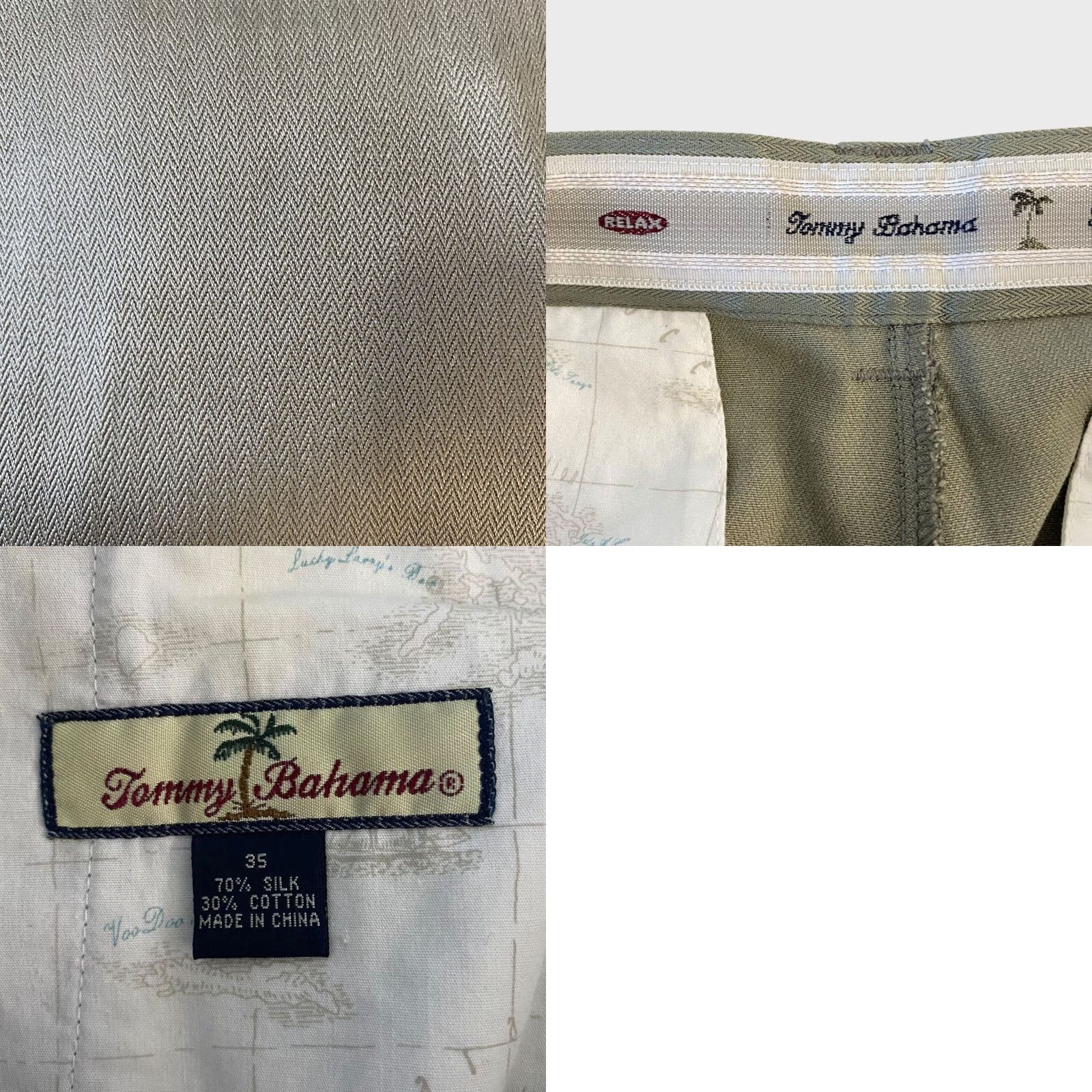 Tommy Bahama VINTAGE Tommy Bahama Cargo Shorts Green Mens Size W35 Silk Blend Herringbone Twill Cargo Pocket Casual Beach Nature Outdoor 70% Silk 30% Cotton Size US 35 - 8 Thumbnail