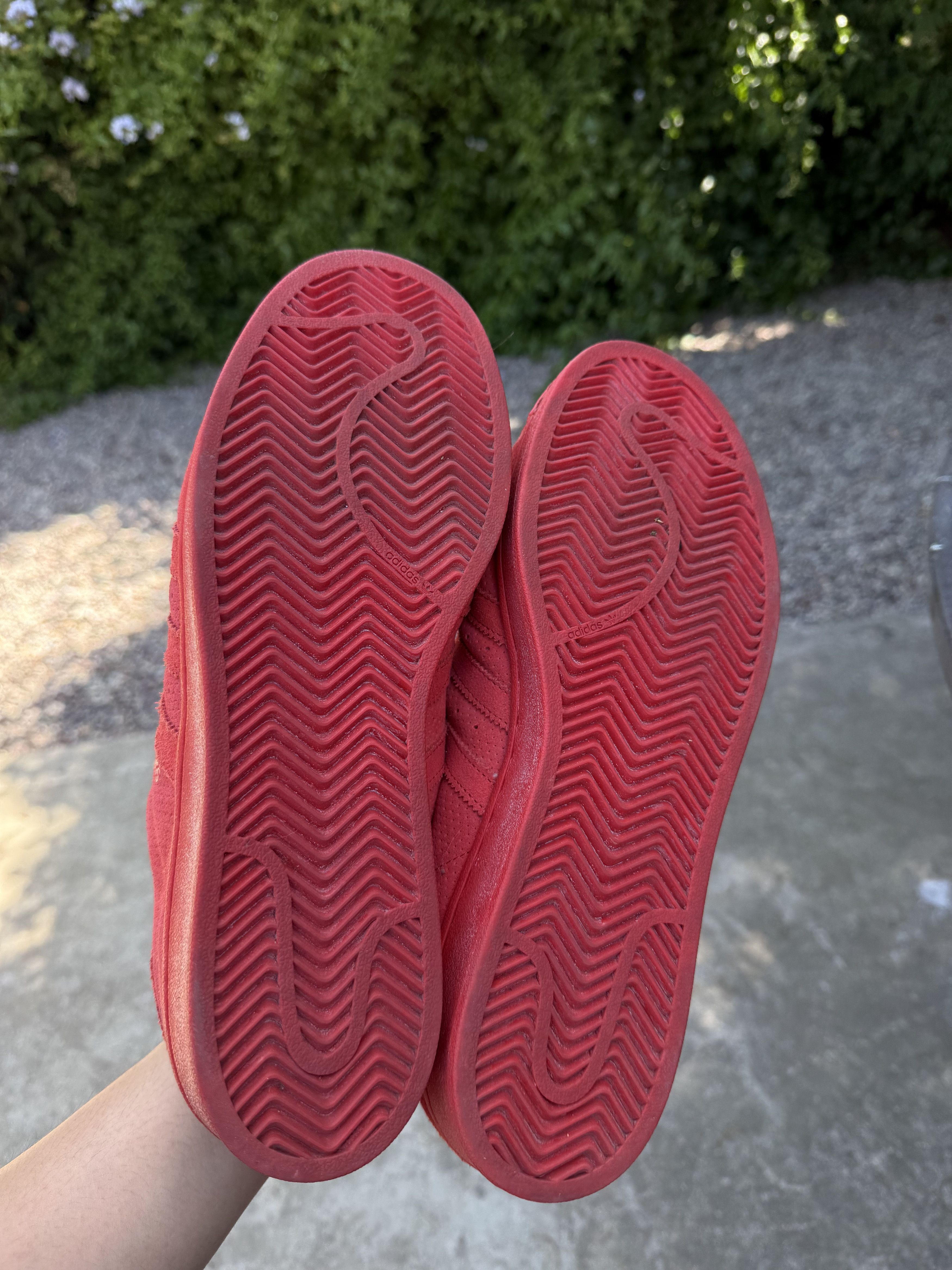 Adidas Adidas Triple Red Suede Superstar Size US 9.5 / EU 42-43 - 6 Thumbnail