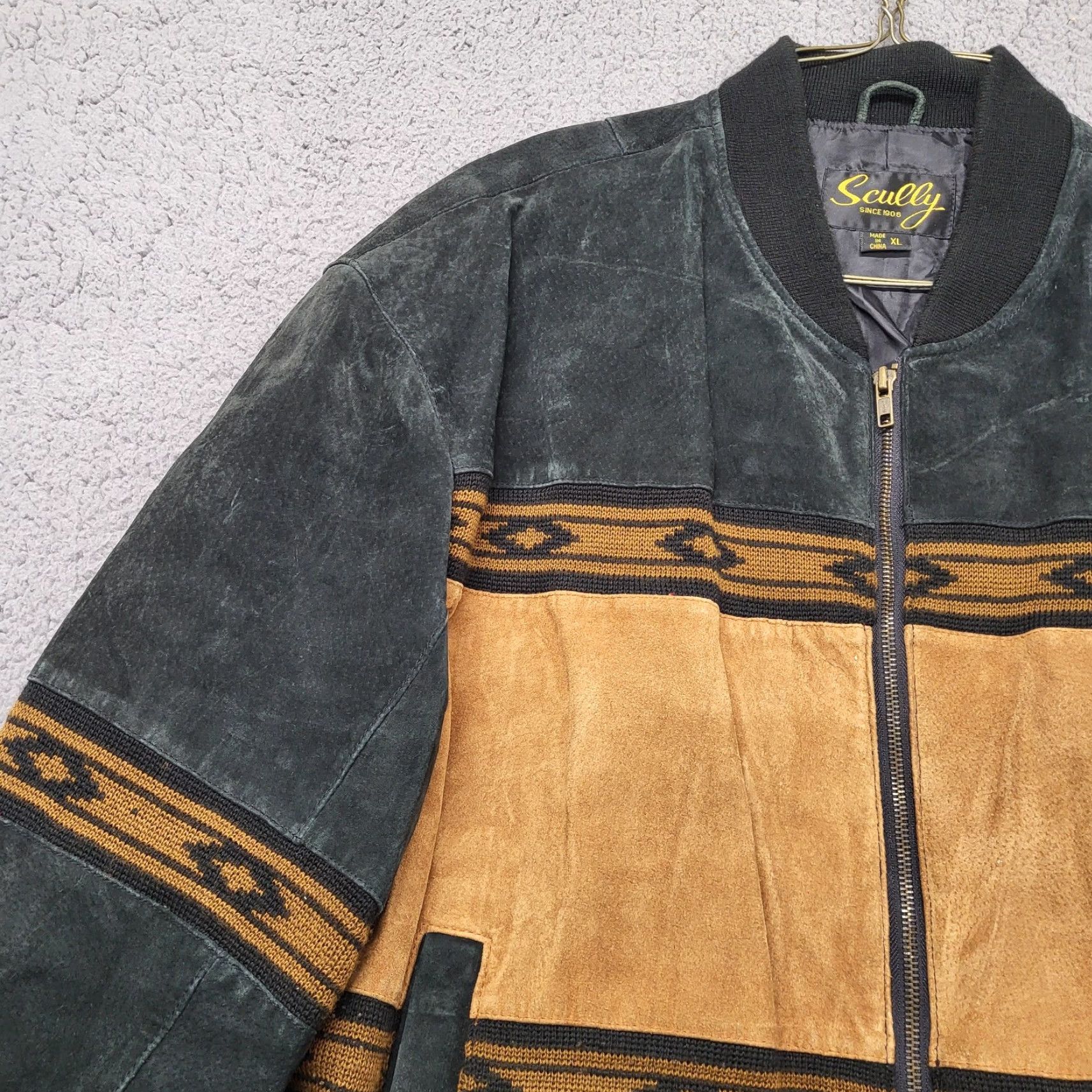 Scully VINTAGE Scully Leather Jacket Men's XL Black Brown Bomber Coat Cowboy Farm Western Leather Jacket for Travel Casual Workwear Mens XL Black Brown Size US XL / EU 56 / 4 - 6 Thumbnail