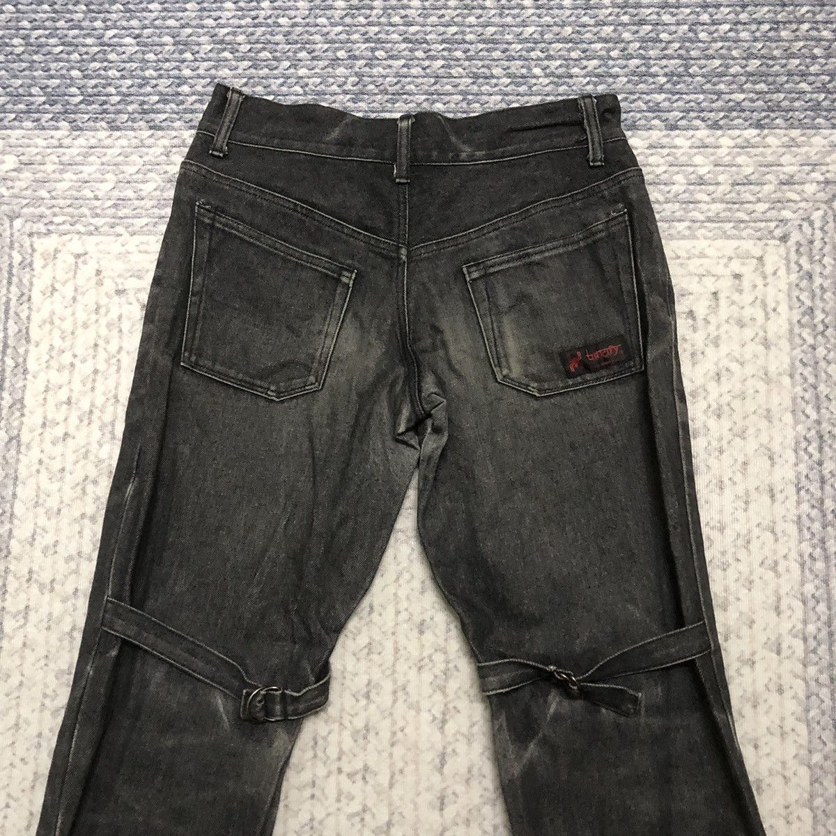 Rare Distressed Japanese Brand Punk Bondage Flare Jeans