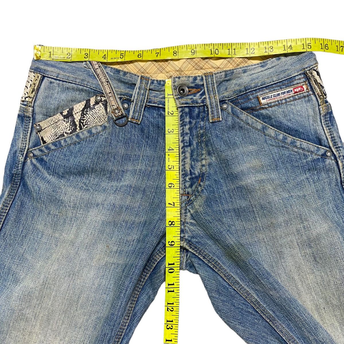 Nicole Club NCFM Denim Twin Flap Snake Patern Flare Jeans Size US 28 / EU 44 - 19 Thumbnail