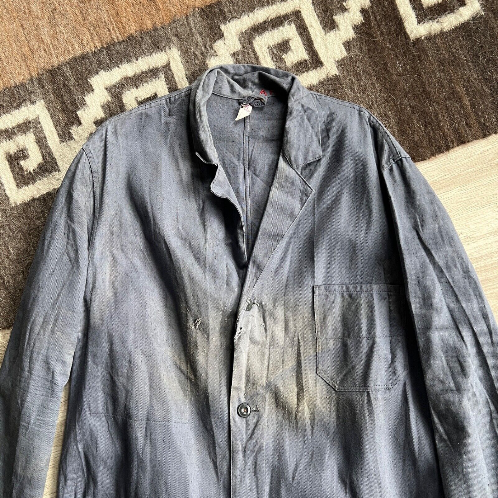 Le Laboureur Vintage French Workwear Distresed Chore Utility Jacket 8838A Size US L / EU 52-54 / 3 - 3 Thumbnail