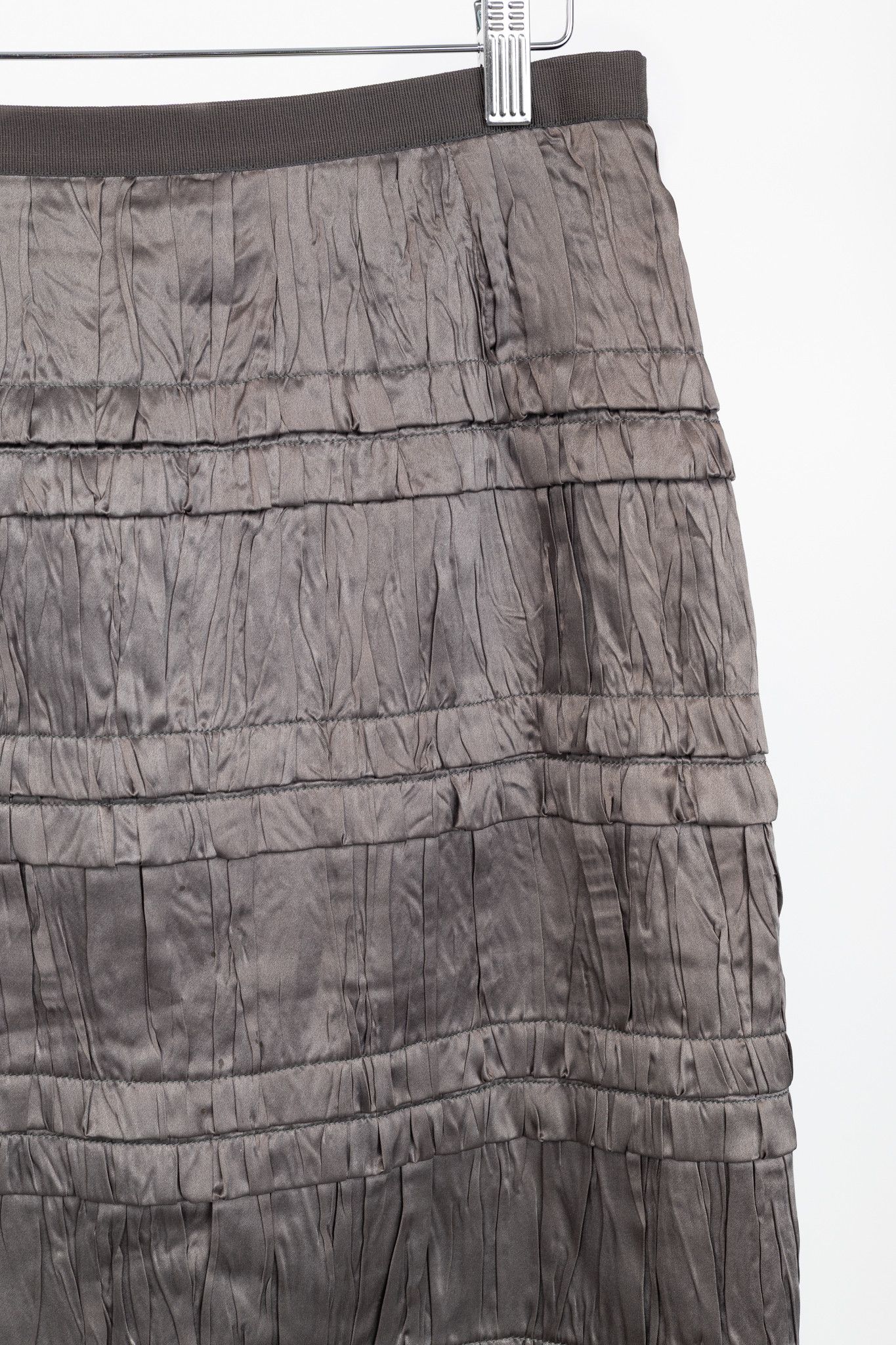 Dolce & Gabbana Dolce & Gabbana Brown Gathered-Silk Pencil Skirt Size 30" / US 8 / IT 44 - 4 Thumbnail
