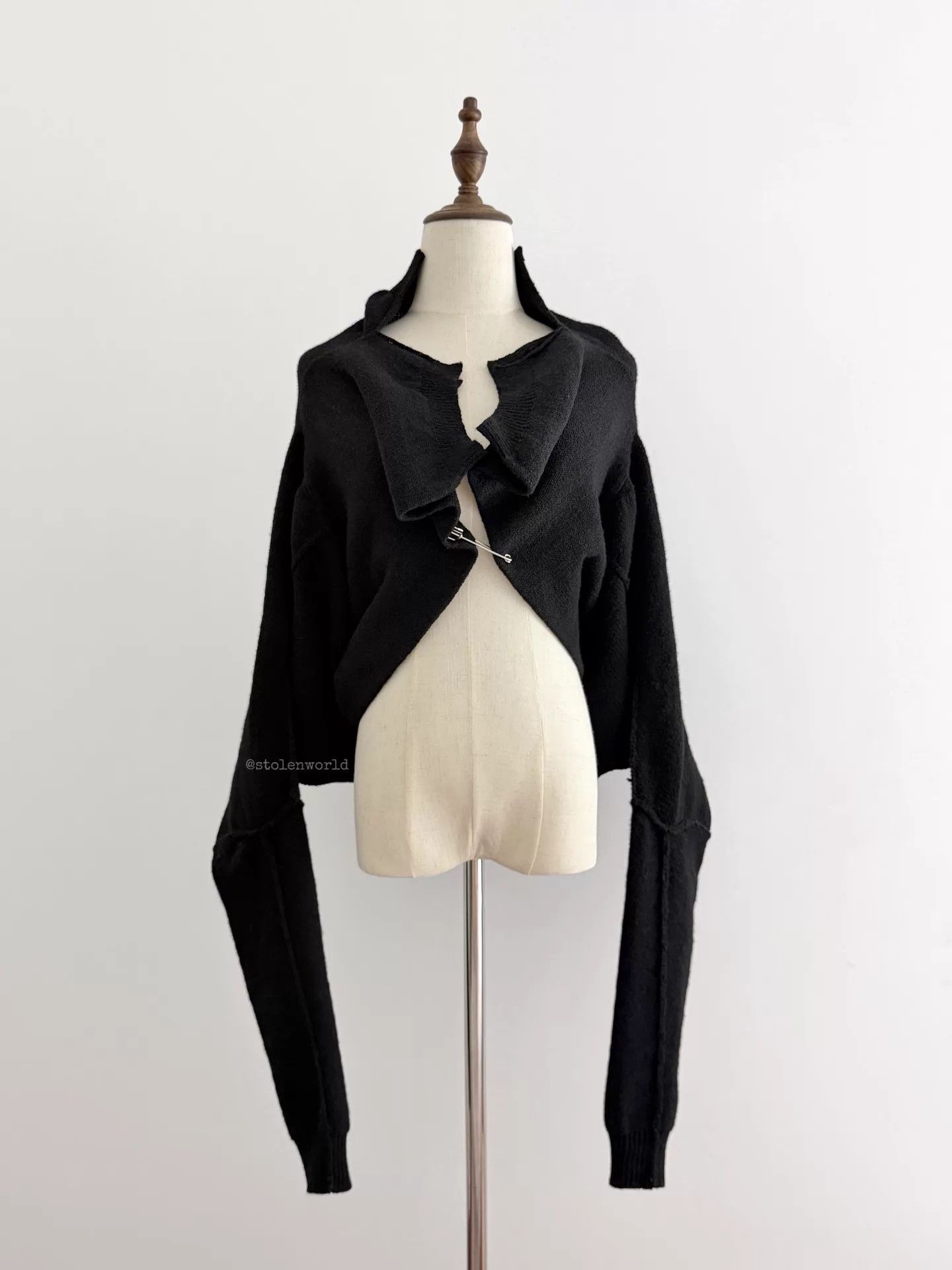 Yohji Yamamoto Yohji Yamamoto Y's 2-Way Pure Wool Knit Top Stacked Sleeves Size ONE SIZE - 1 Thumbnail