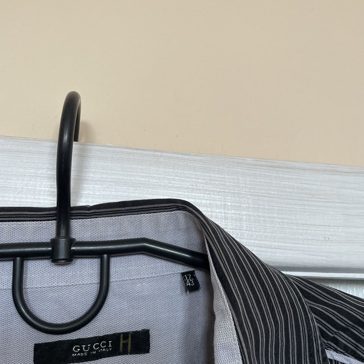 Gucci × Tom Ford × Vintage Gucci by Tom Ford black striped Gray Dress Shirt 90s Size US XL / EU 56 / 4 - 3 Thumbnail