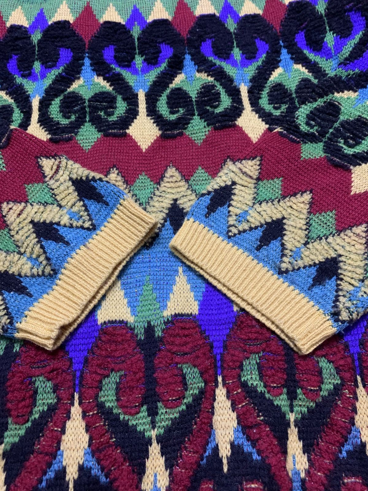 Yoshiyuki Konishi Vintage Ficce Knitted Psychedelic Multi Pattern Wool Size US L / EU 52-54 / 3 - 5 Thumbnail