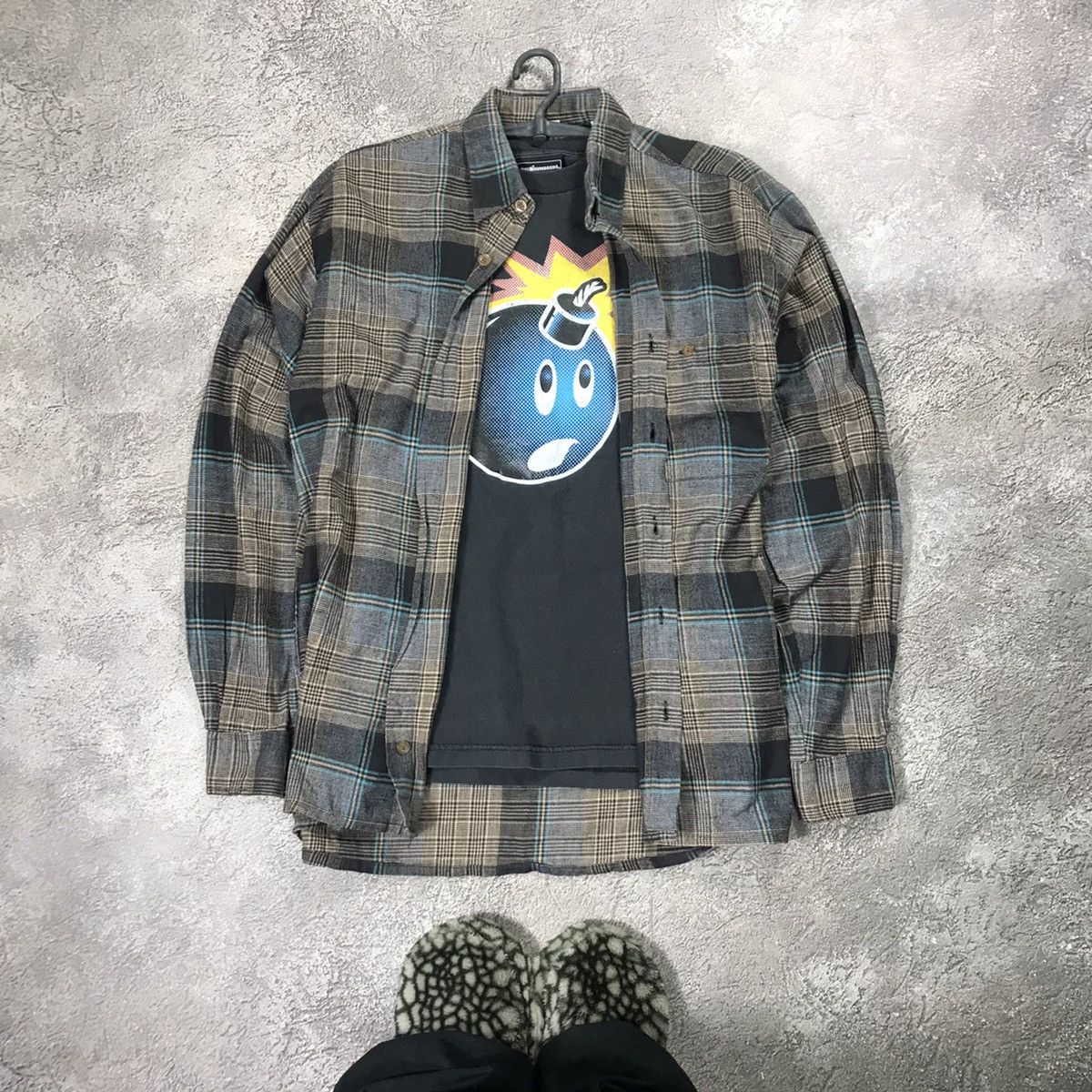 Vintage Vintage 90s Plaid Chore Coat Grunge Streetwear Baggy Slim XL Size US XL / EU 56 / 4 - 1 Thumbnail