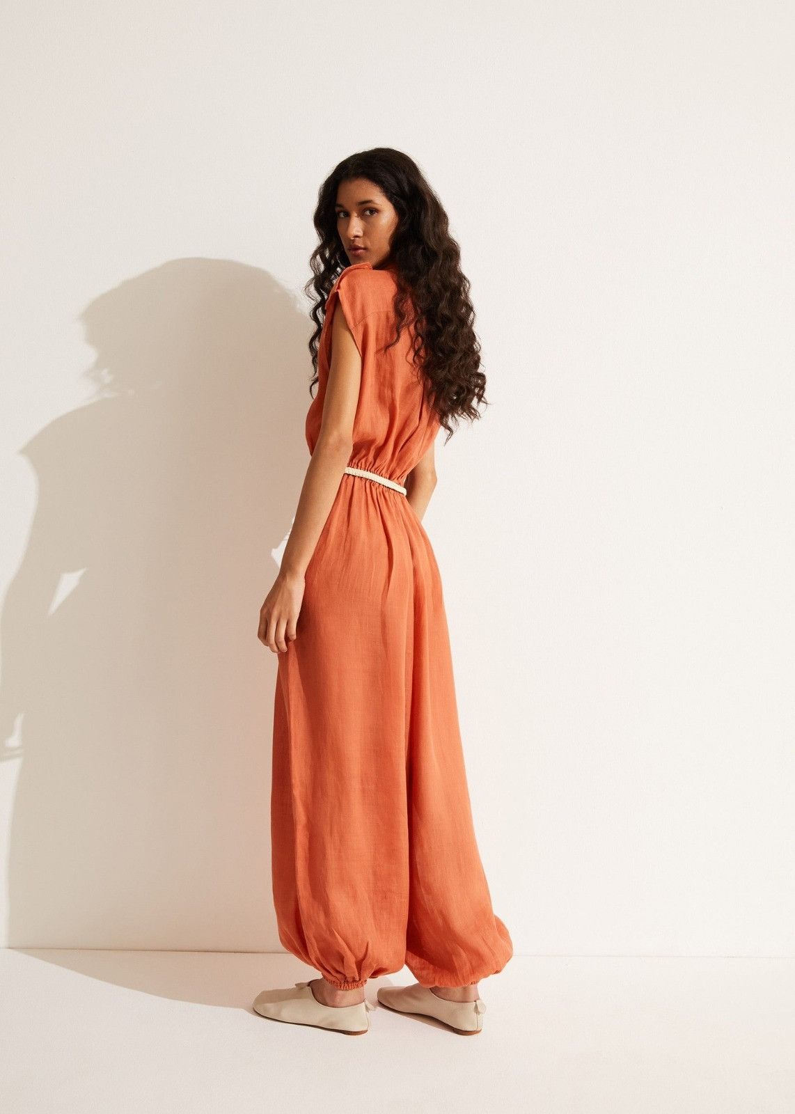 Loro Piana o1srvl11e0824 Leena Jumpsuit in Orange Size 30" / US 8 / IT 44 - 3 Thumbnail