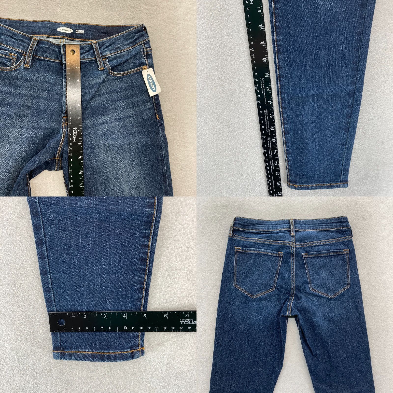 Old Navy Old Navy Rockstar Jeans Women’s 6 Super Skinny Dark Wash Blue Stretch Denim NWT Size 28" / US 6 / IT 42 - 8 Thumbnail
