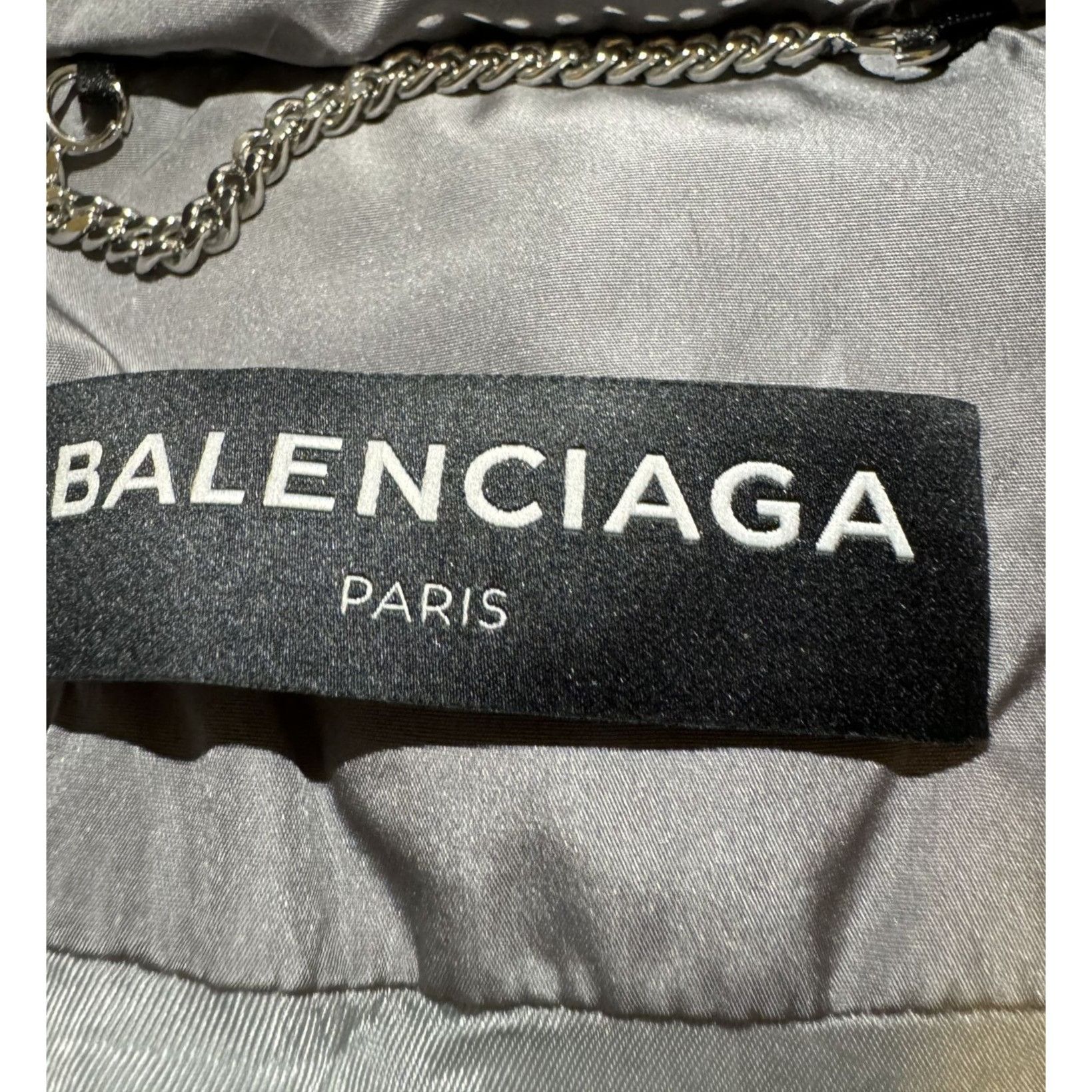 Balenciaga Balenciaga Gray Puffer Jacket With Chain Zipper Pull Polyest Size XL / US 12-14 / IT 48-50 - 7 Thumbnail