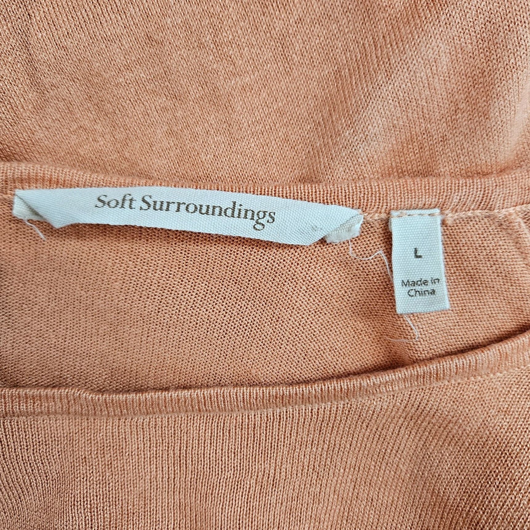 Soft Surroundings Soft Surroundings Womens Go Lively Button Back Sweater Large Orange Pullover Knit Long Sleeve Round Neck Button Size L / US 10 / IT 46 - 6 Thumbnail