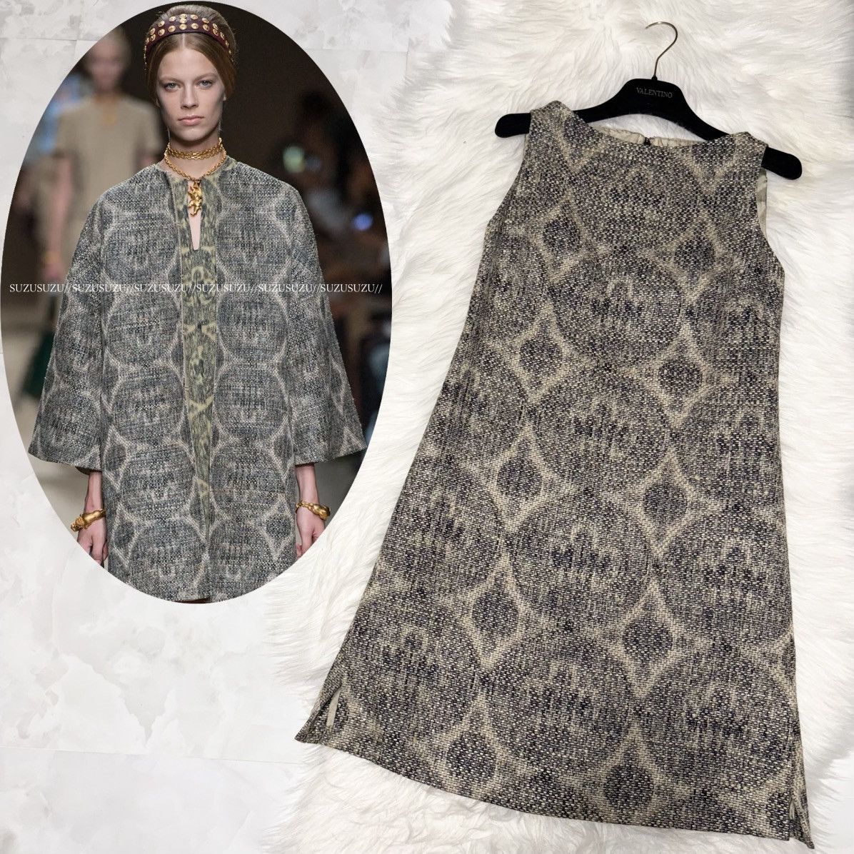 Valentino Genuine Valentino Silk-blend Tweed Sleeveless Dress 38 