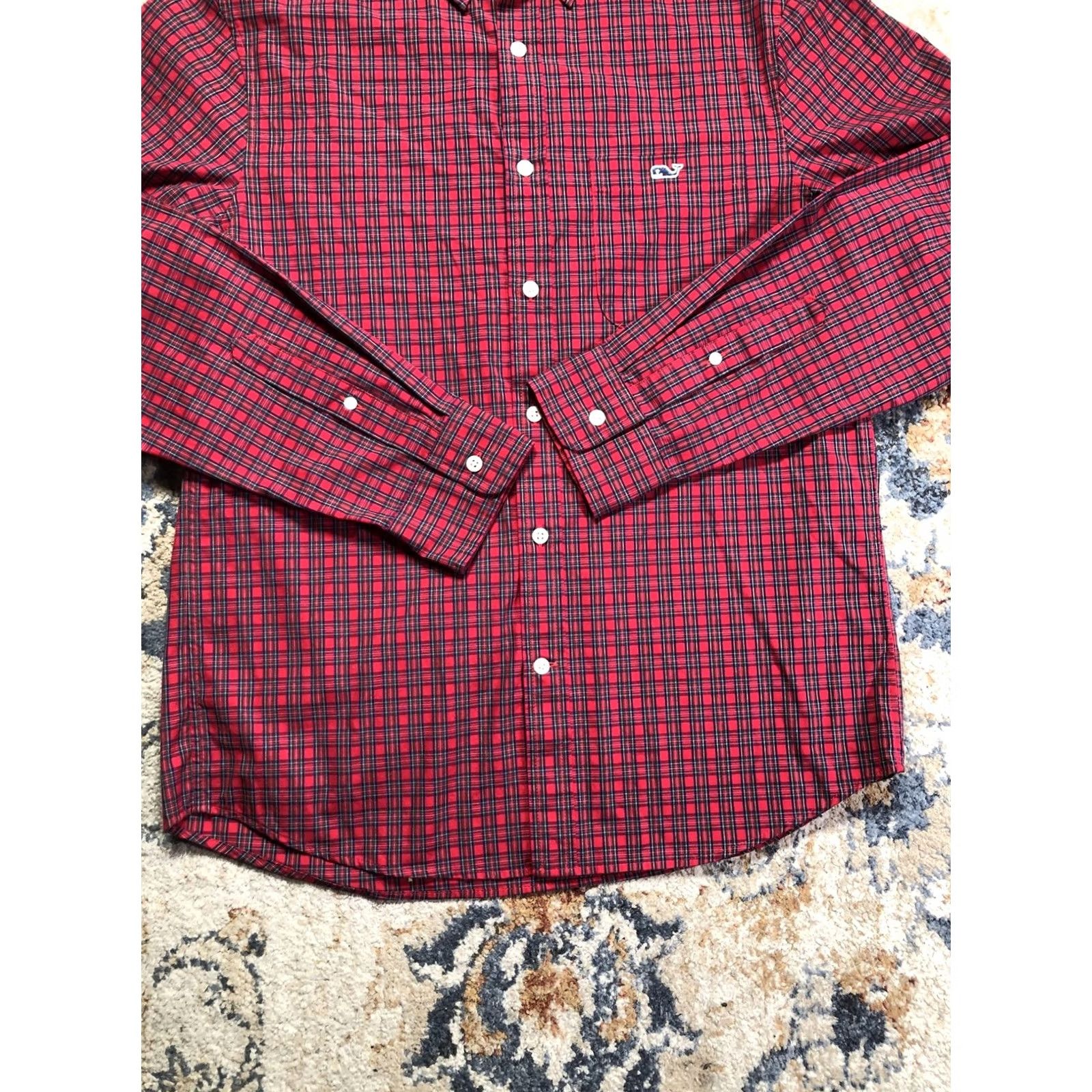 Vineyard Vines Vineyard Vines Shirt Mens S Red Plaid Long Sleeve Button-Down Whale Logo Size US S / EU 44-46 / 1 - 5 Thumbnail