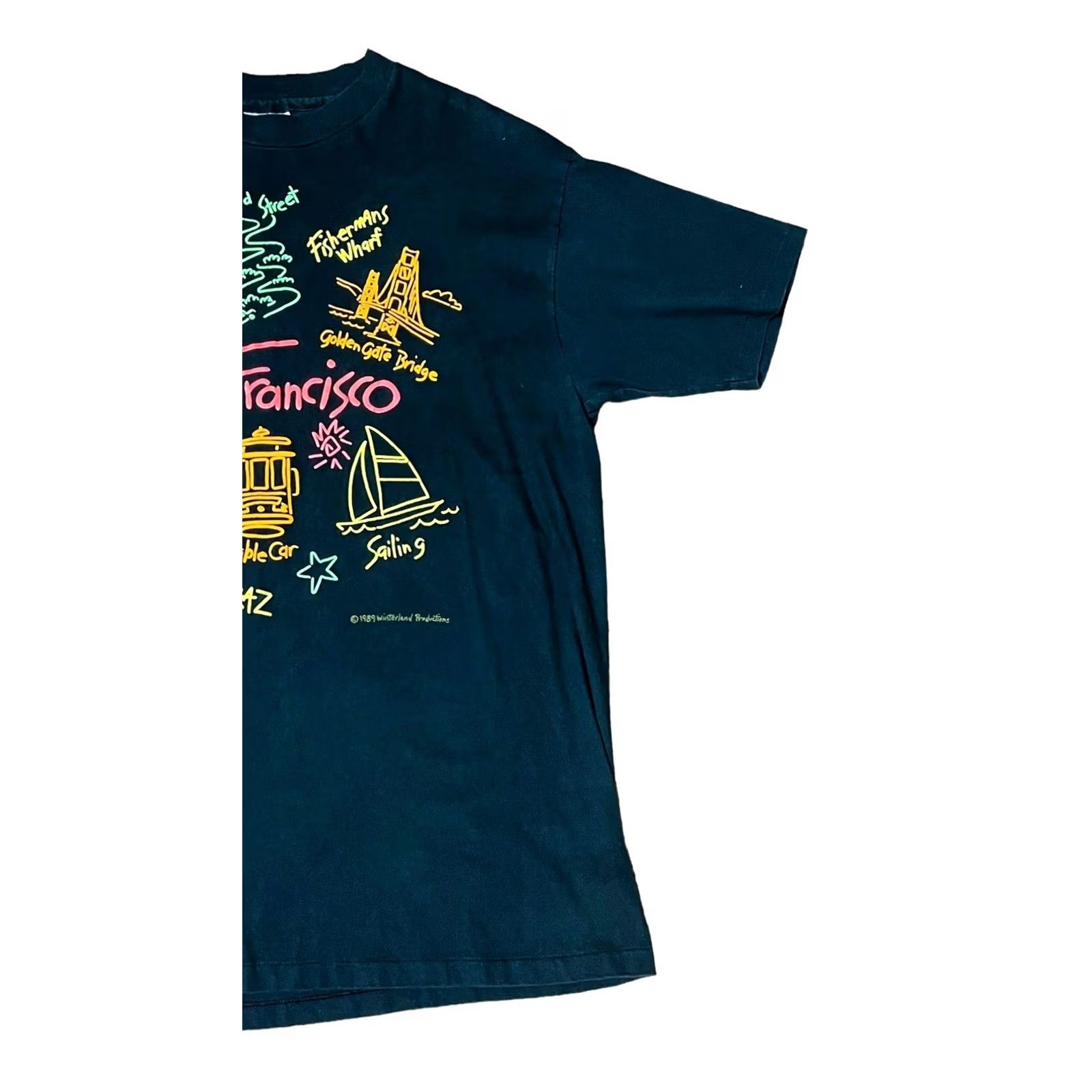 Hanes VINTAGE Hanes Beefy-T San Francisco VTG 1989 T Shirt XL Black Neon Mens Short Sleeve Tee Size US XL / EU 56 / 4 - 3 Thumbnail