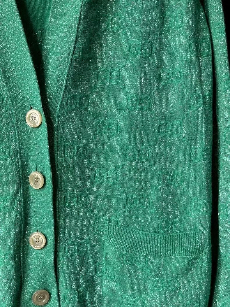 Gucci Gucci Green glitter pink full print cardigan 2501-Nextarrow Size US XS / EU 42 / 0 - 2 Thumbnail
