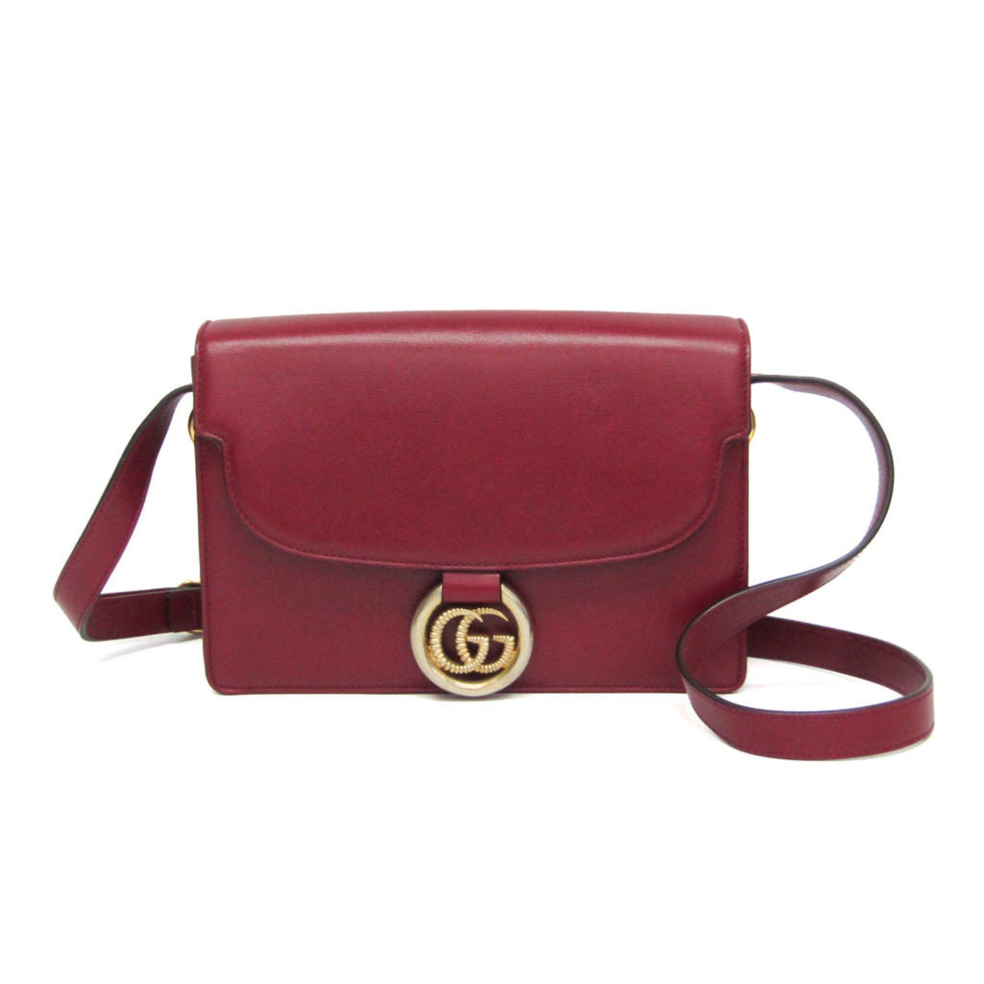 Gucci Gucci GG Marmont Double G 589474 Women's Leather Shoulder Bag Red Color Size ONE SIZE - 1 Thumbnail