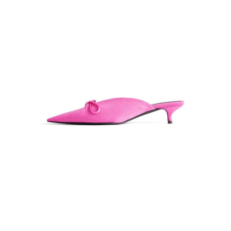 Balenciaga o1srvl11e0526 Knife Bow 40mm Mules in Pink Size US 8 / IT 38 - 4 Thumbnail