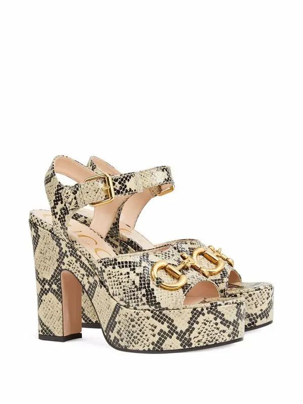 Gucci o1s1wg110225 Women's Platform Sandals Horsebit in Multicolor Size US 10 / IT 40 - 2 Thumbnail