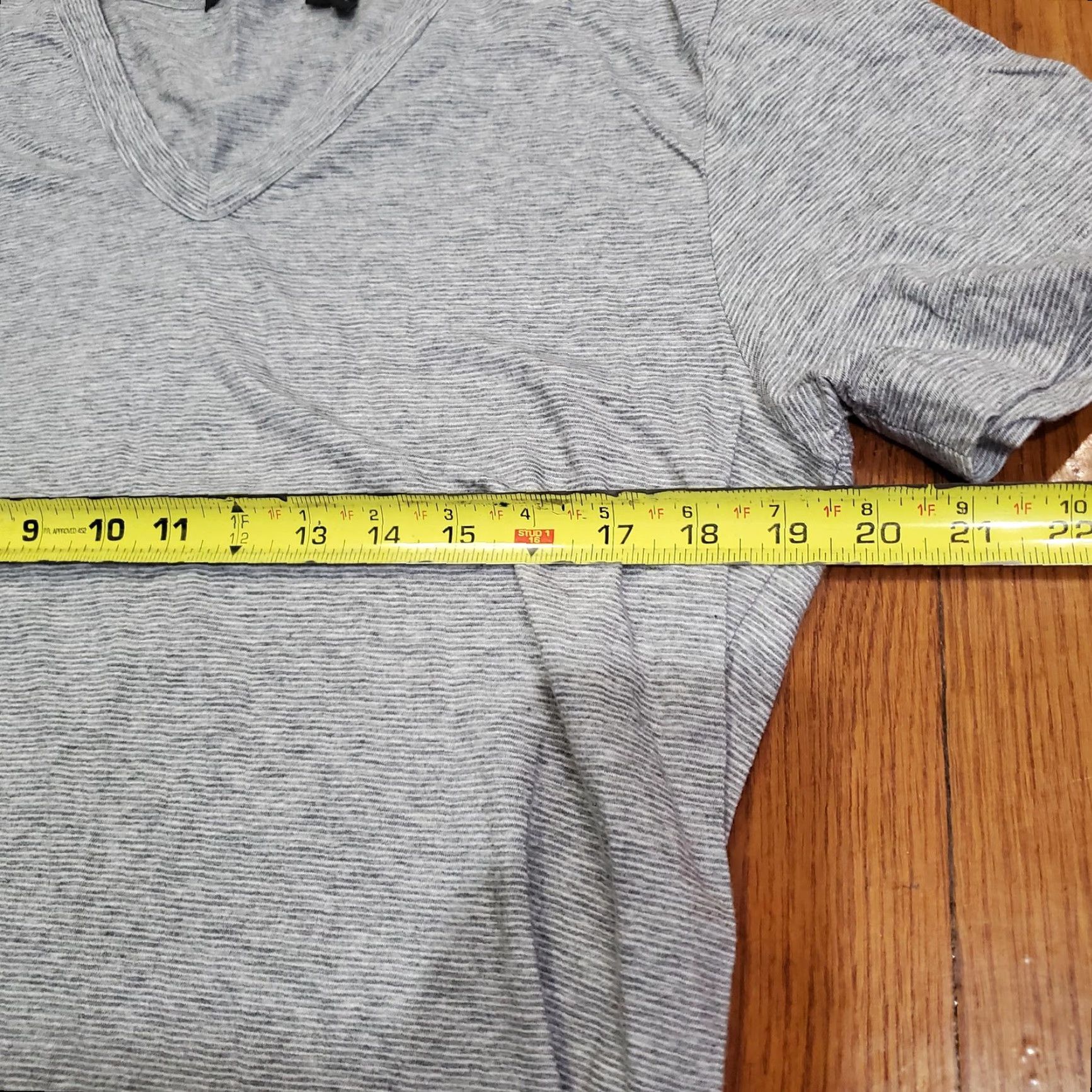 Theory Theory Shirt Mens Large Gray Mini Stripe V Neck Short Sleeve Tee Casual Size US L / EU 52-54 / 3 - 4 Thumbnail