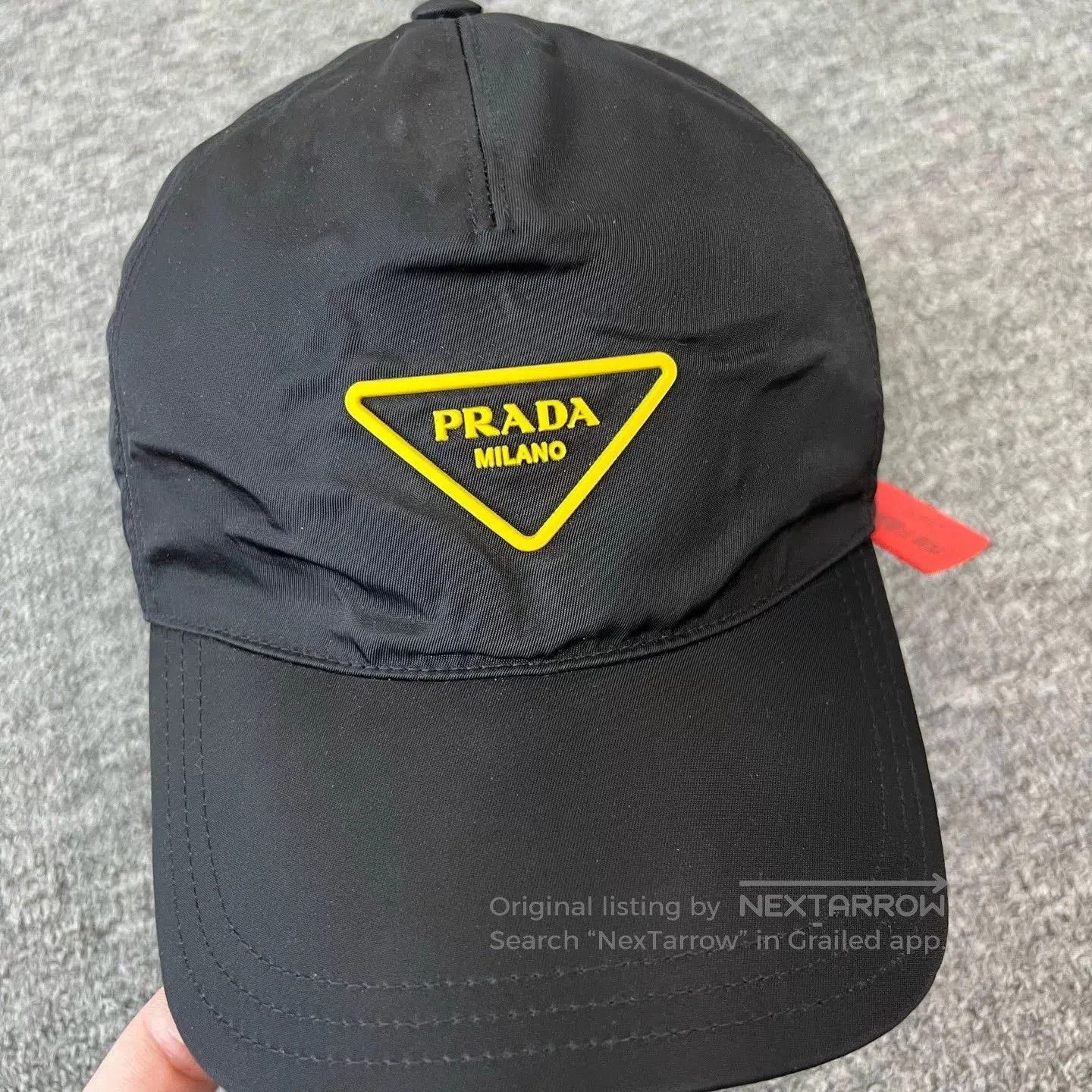 Prada Prada Black Triangle Logo Nylon Baseball Cap M. Size ONE SIZE - 5 Thumbnail