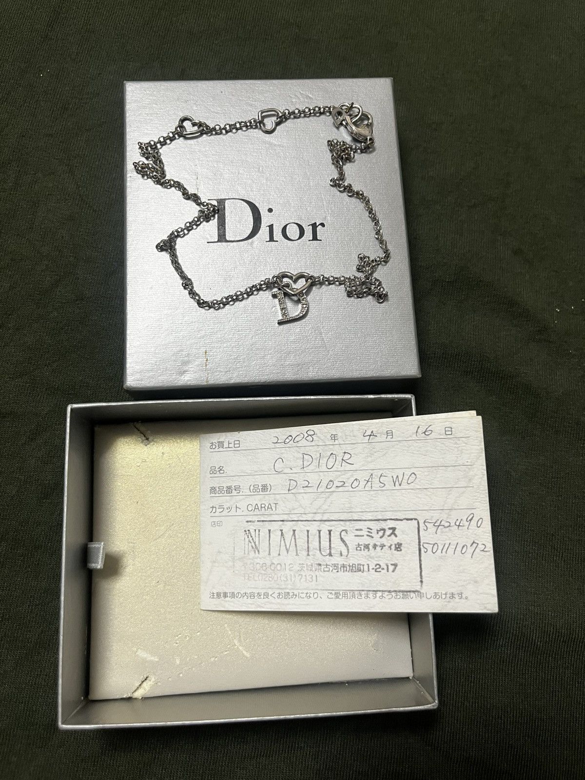 Dior Dior Heart Silver 925 and Crystal D Necklace Size ONE SIZE - 7 Thumbnail