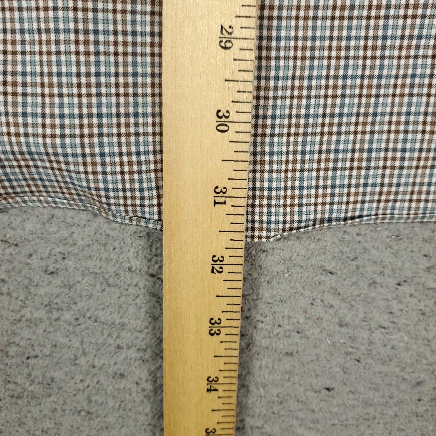 David Donahue David Donahue Shirt Mens 16.5 Brown Blue Check Dress Button Up Long Sleeve Clothing Shirt Mens Brown Check Dress Shirt 16.5 Mens Size 42R - 4 Thumbnail