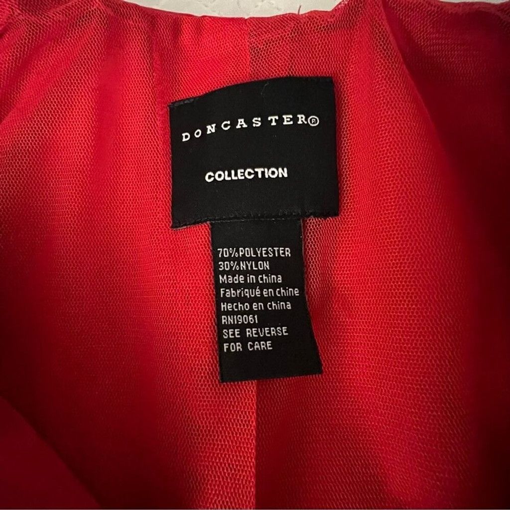 Other Doncaster Womens 8 Red 3/4 Sleeve Jacket w/ Offset Zipper Po Size M / US 6-8 / IT 42-44 - 4 Thumbnail