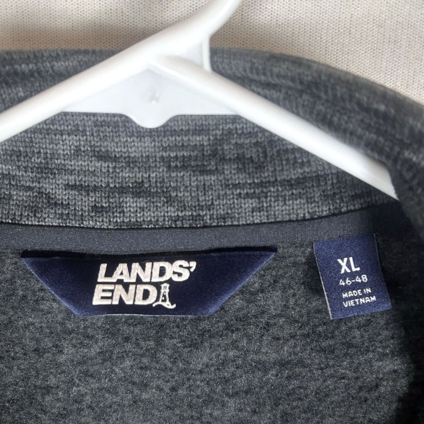Lands' End Lands' End Mens Fleece 1/4 Zip Pullover XL Gray Long Sleeve Top Regular Fit Size US XL / EU 56 / 4 - 4 Thumbnail