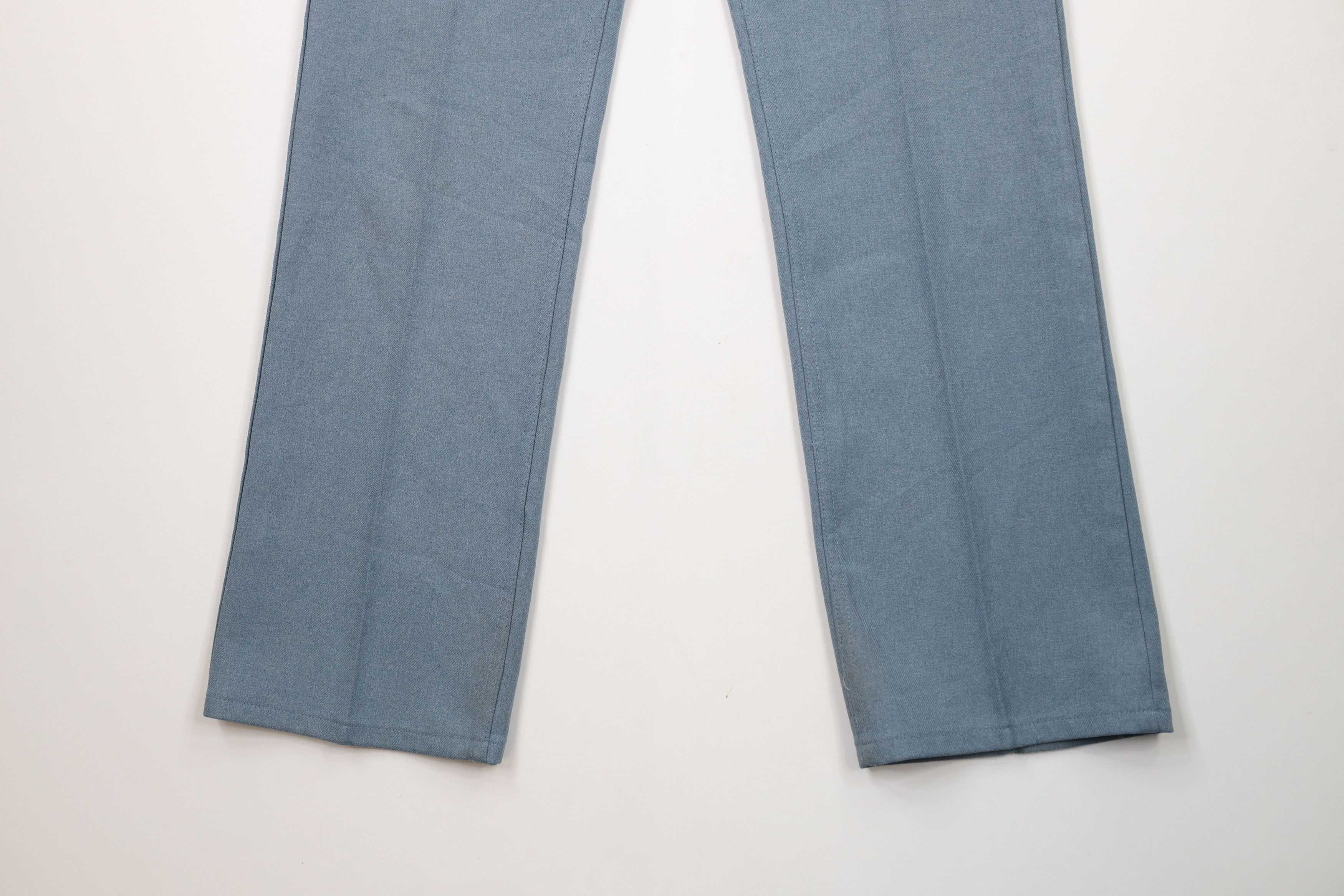 Vintage × Wrangler Vintage 70s Wrangler Knit Wide Leg Chino Pants Blue USA Size US 36 / EU 52 - 4 Thumbnail
