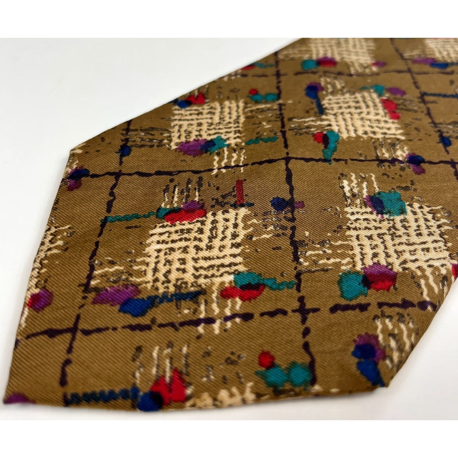 Hugo Boss VINTAGE Hugo Boss Silk Tie Abstract Made in Italy Men's Vintage Silk Tie Size ONE SIZE - 5 Thumbnail