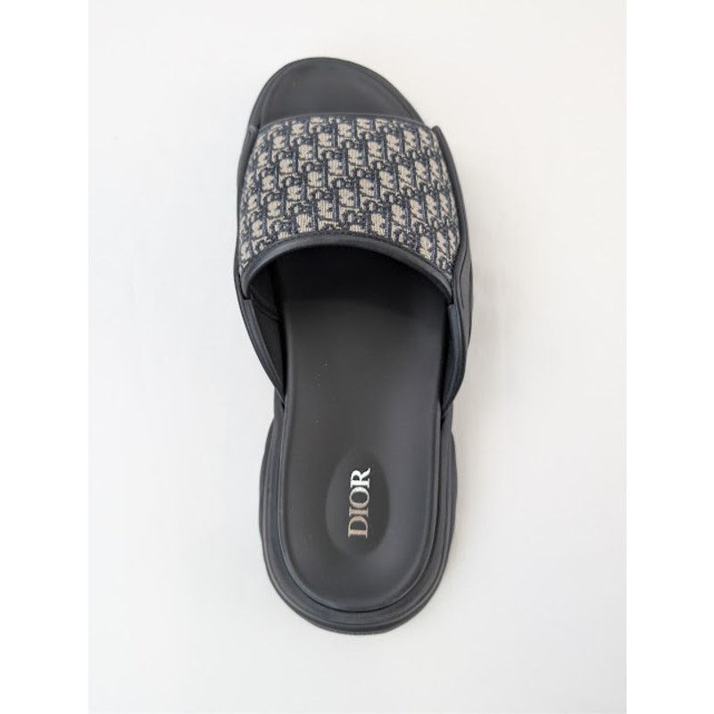 Dior o1rshd1 H-Town Single Band Slipper Sandal in Black / Beige Size US 8 / EU 41 - 18 Thumbnail