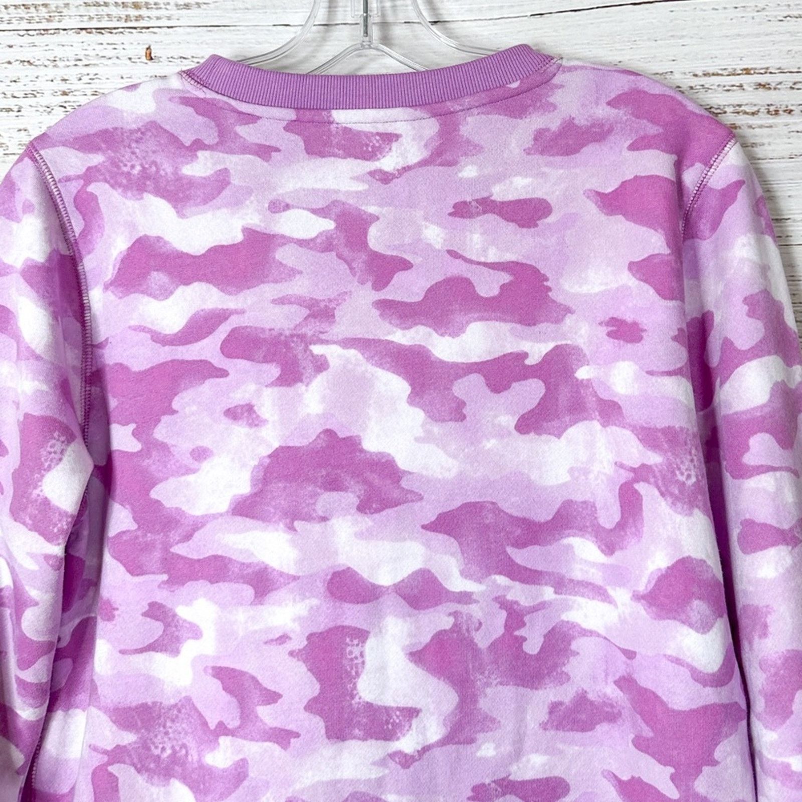 Tek Gear Tek Gear Fleece Pullover Sweatshirt Camo Purple, Size Small Size S / US 4 / IT 40 - 10 Thumbnail