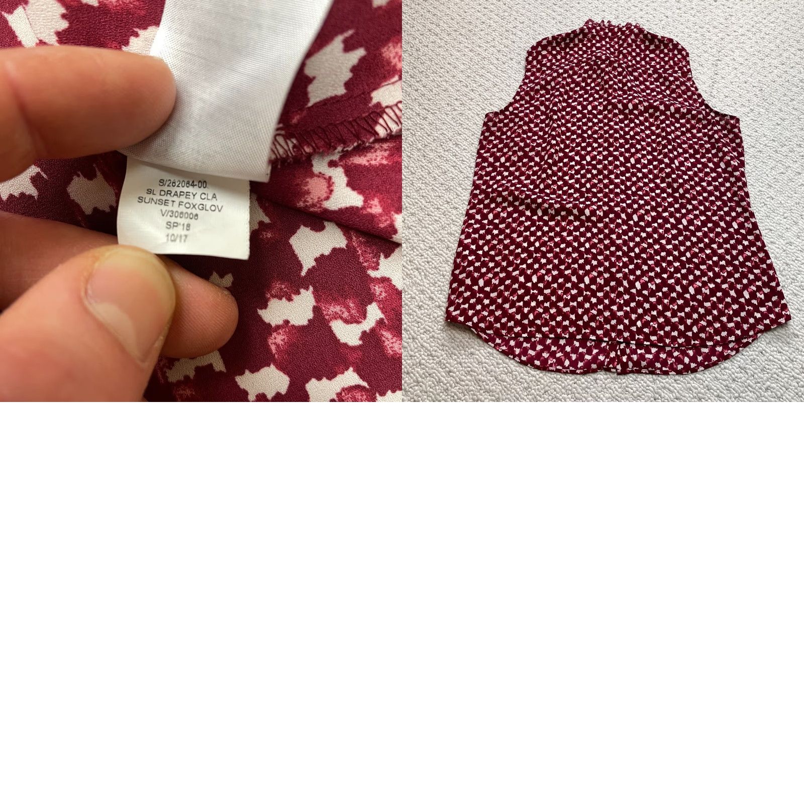 Banana Republic VINTAGE Banana Republic Blouse Tank Top Womens Petite Small Red Drapey Foxglove Sunset Shirt Size S / US 4 / IT 40 - 8 Thumbnail