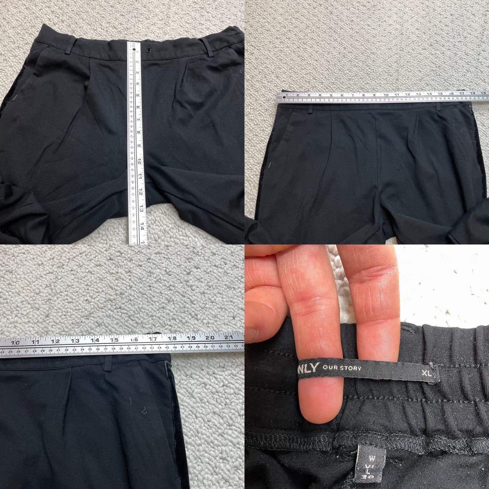 Vintage ONLY Our Story Sweatpants Womens XL Black Solid Cropped Stretch 36x23 Health? Size 25" / US 0 / IT 36 - 8 Thumbnail