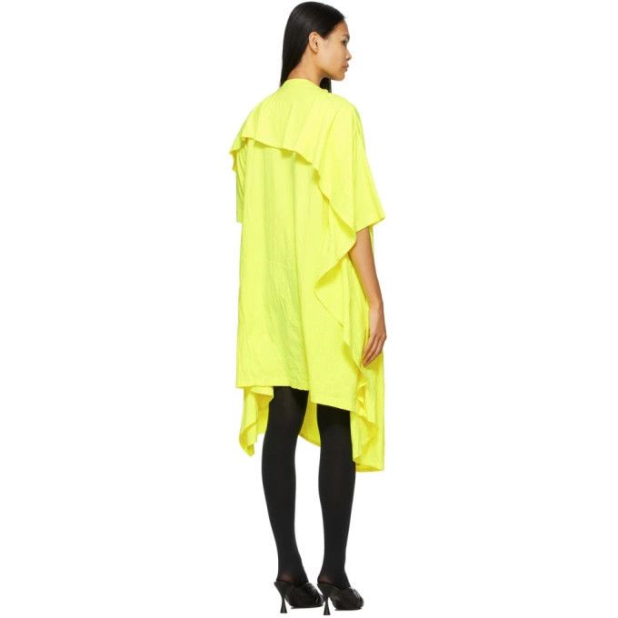 Balenciaga o1y0625 Short Sleeves Midi Dress in Yellow Size S / US 4 / IT 40 - 3 Thumbnail